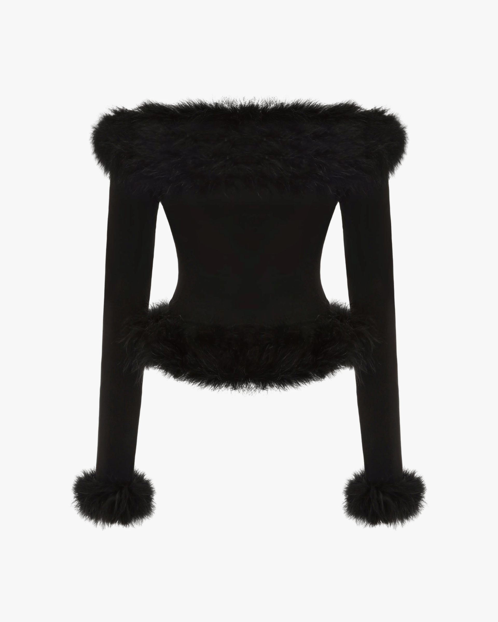 Viola Feather Top (Black) made by Nana Jacqueline