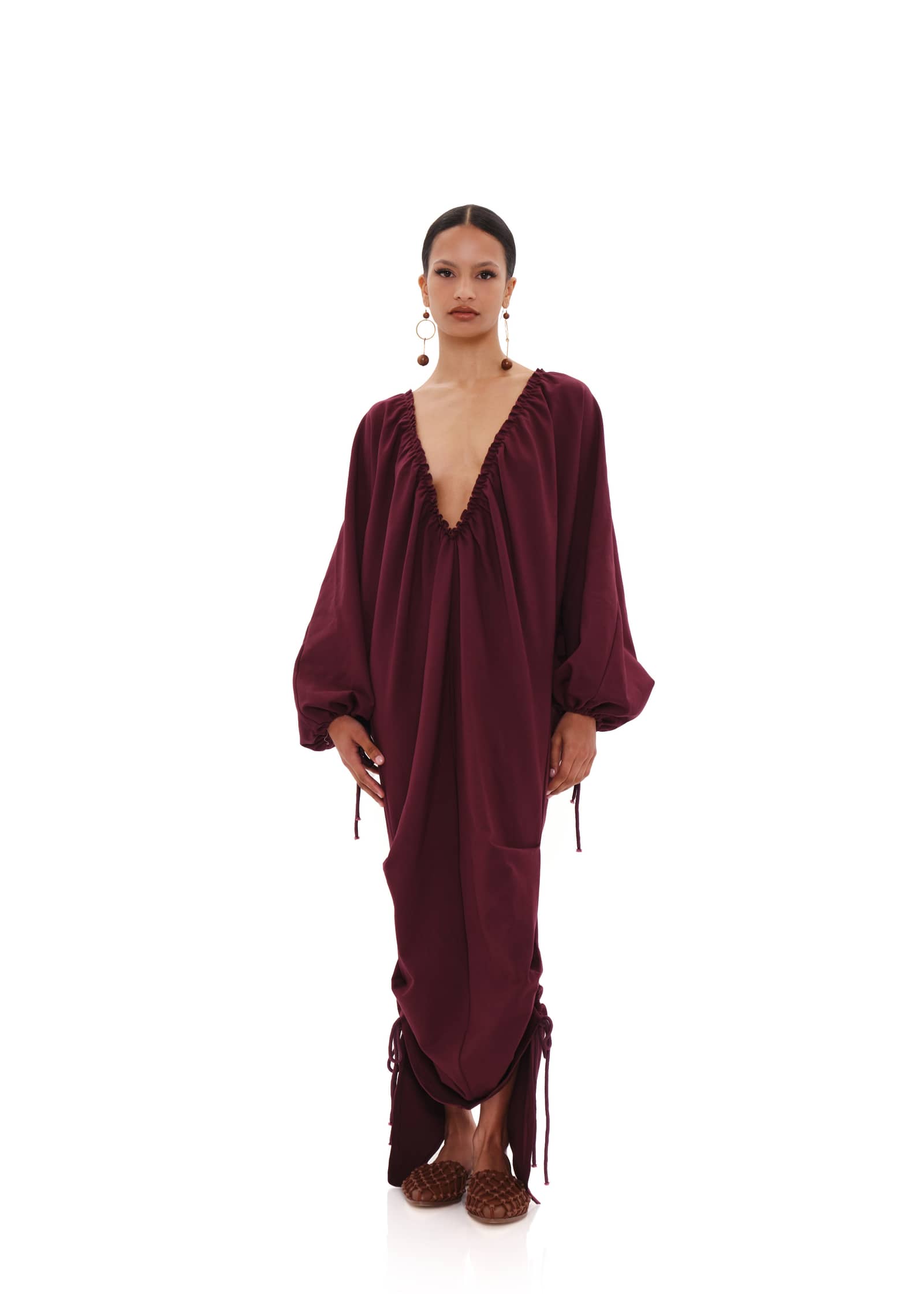 META MAXI DRESS - DARK PLUM made by Andrea Iyamah