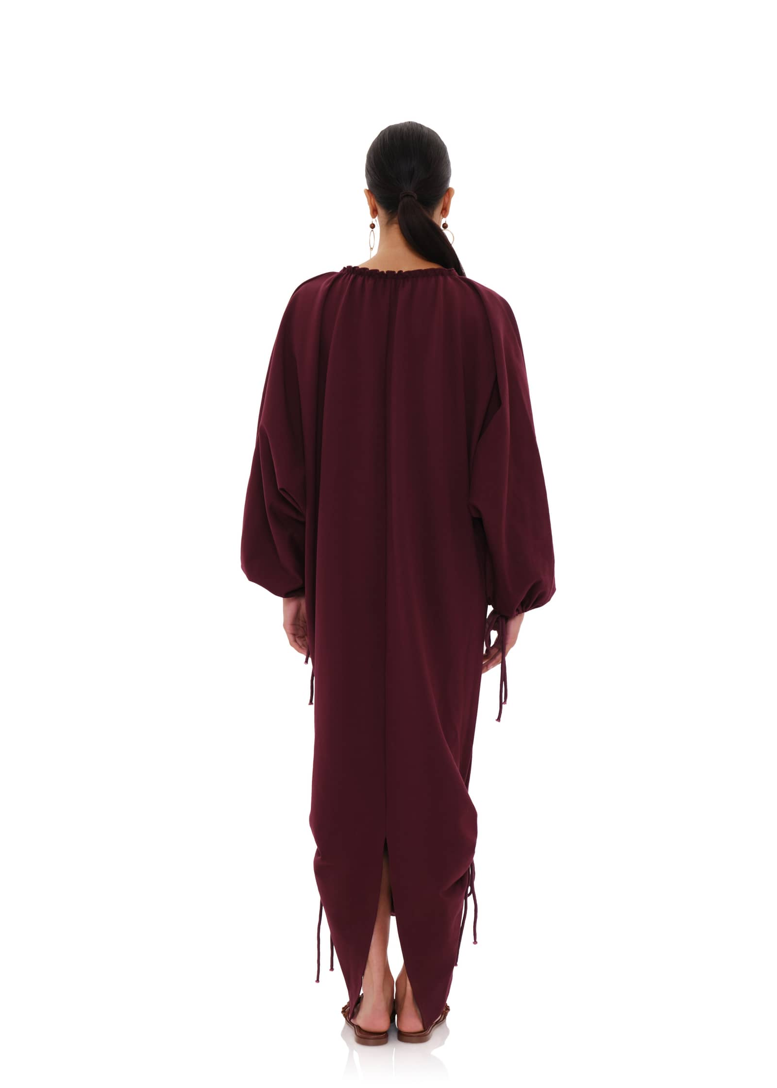 META MAXI DRESS - DARK PLUM made by Andrea Iyamah