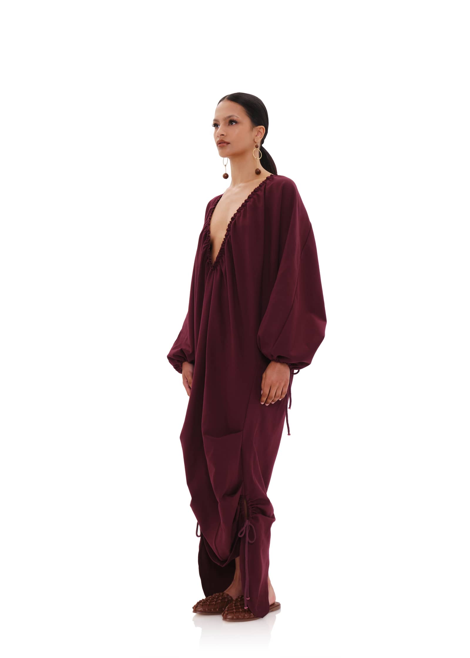META MAXI DRESS - DARK PLUM made by Andrea Iyamah