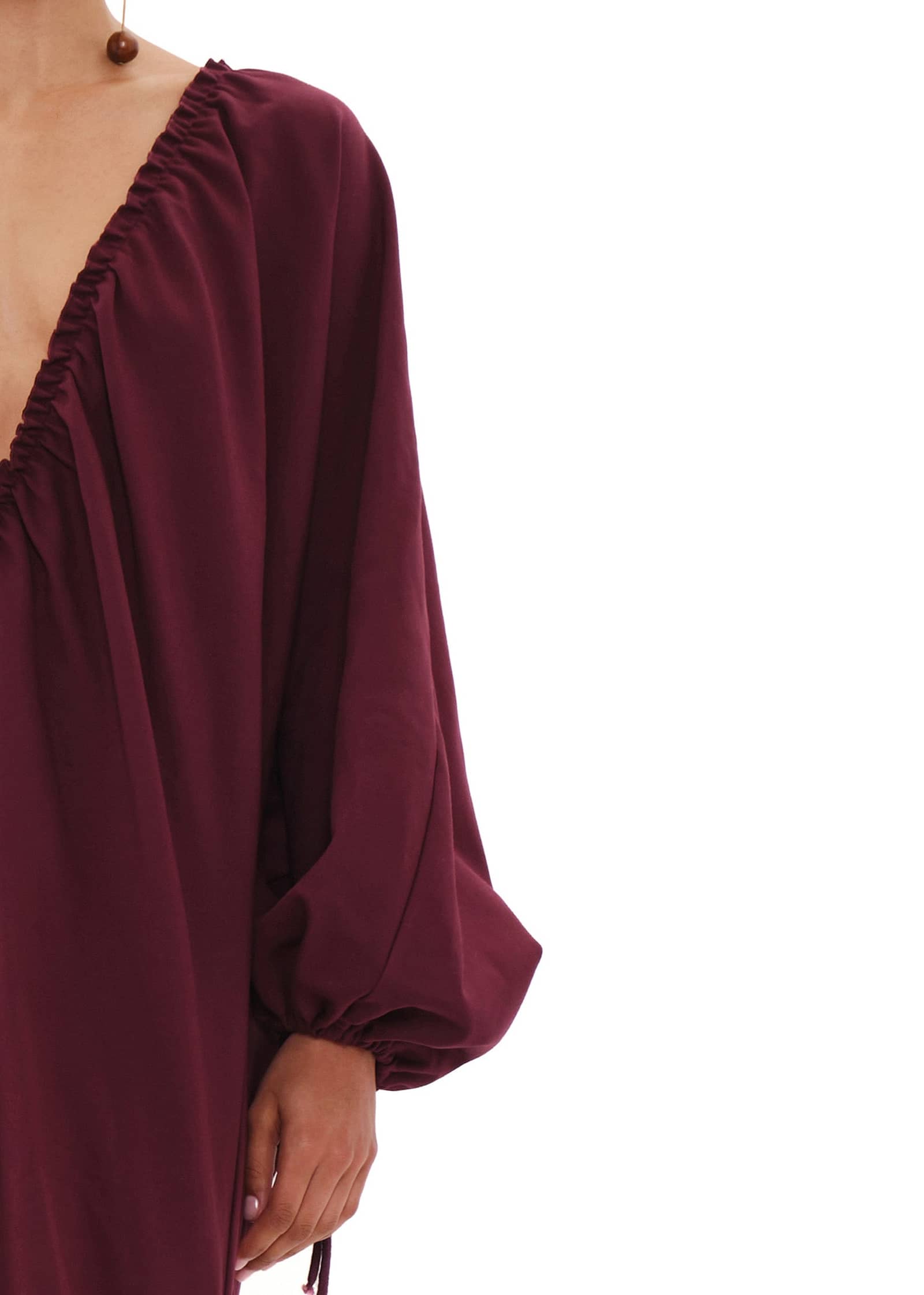META MAXI DRESS - DARK PLUM made by Andrea Iyamah