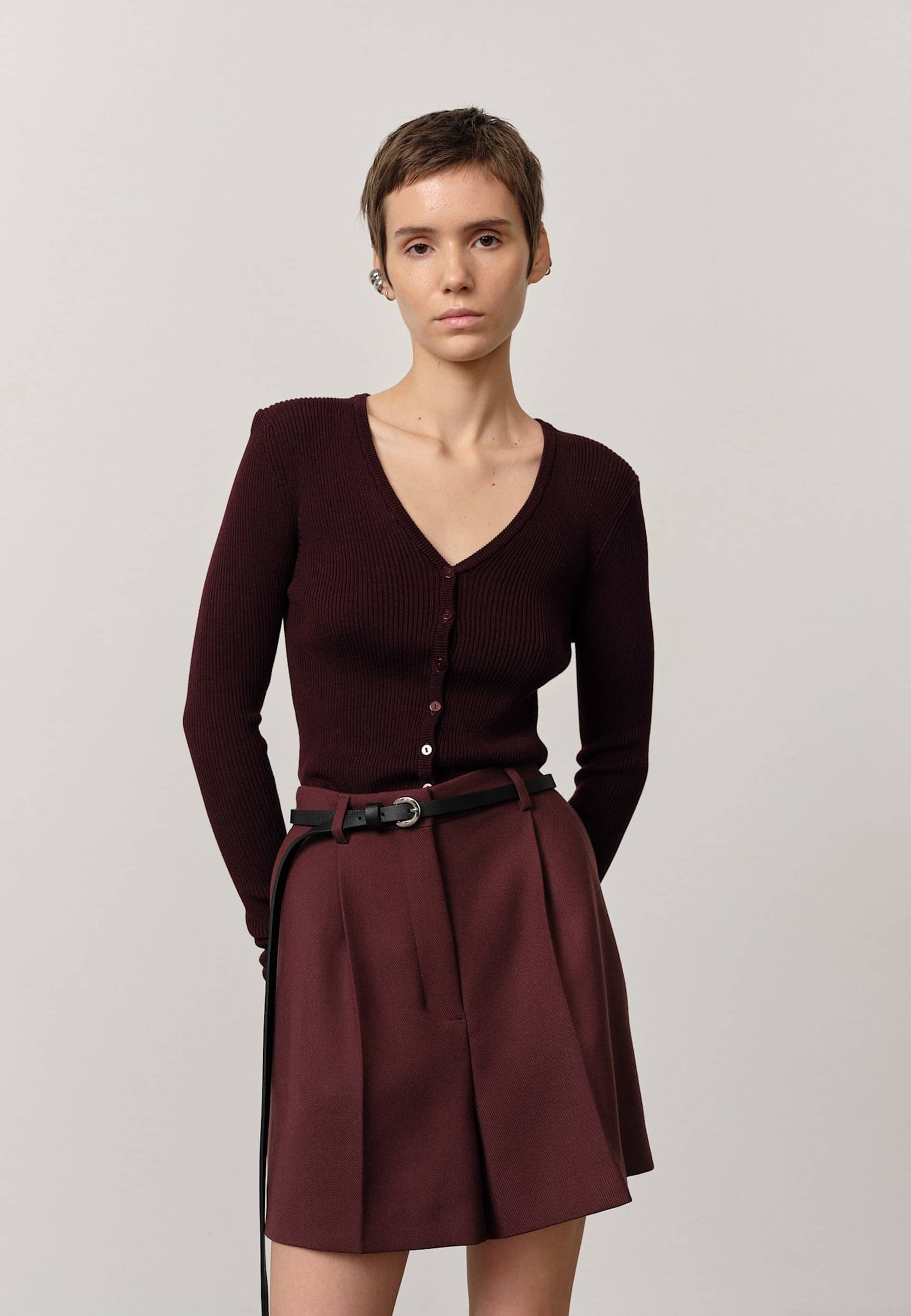 ChiChi Knit Cardigan - Wine Red made by HERSKIND