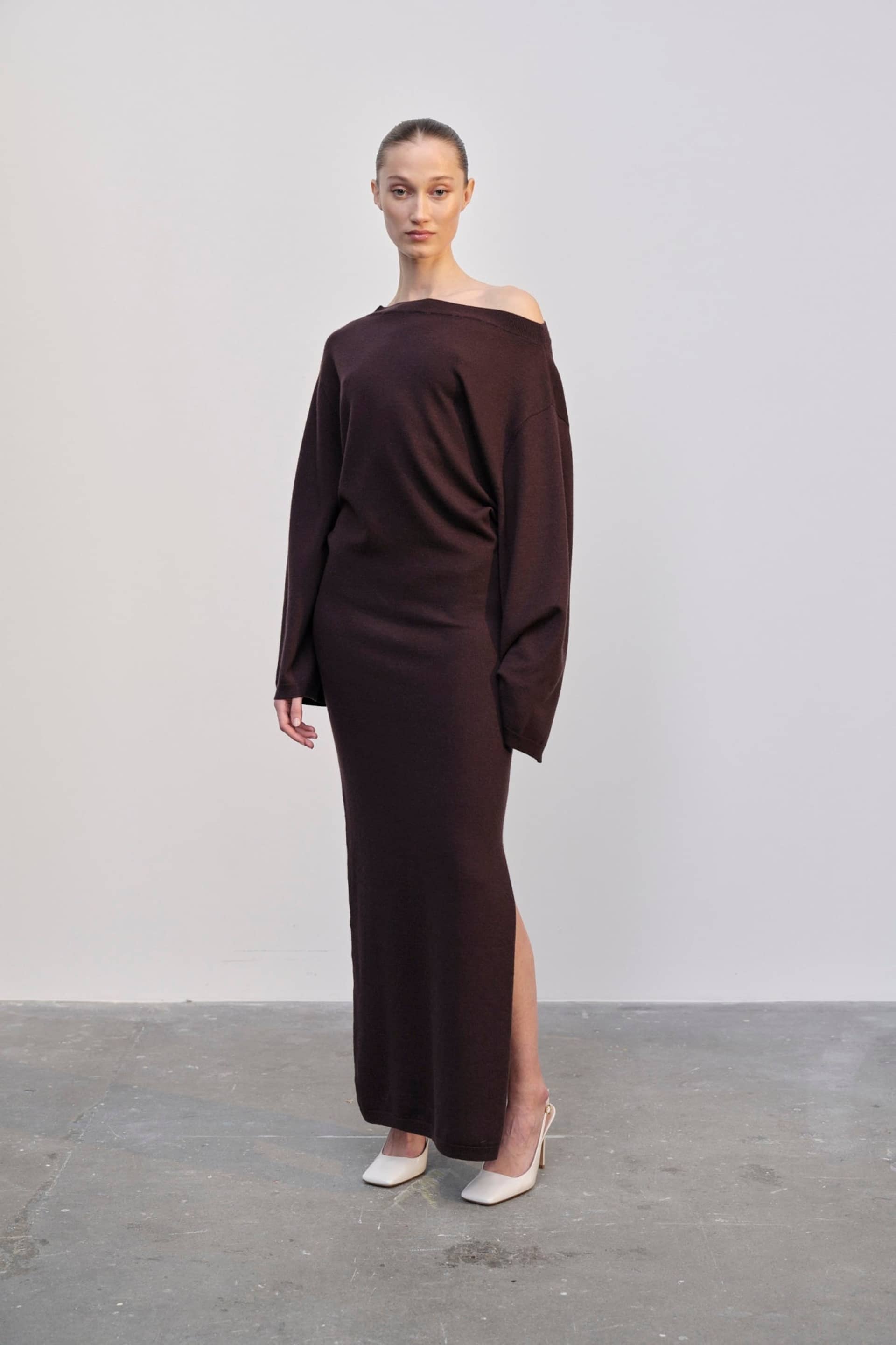 Isabella Knit Dress - Oxblood made by HERSKIND