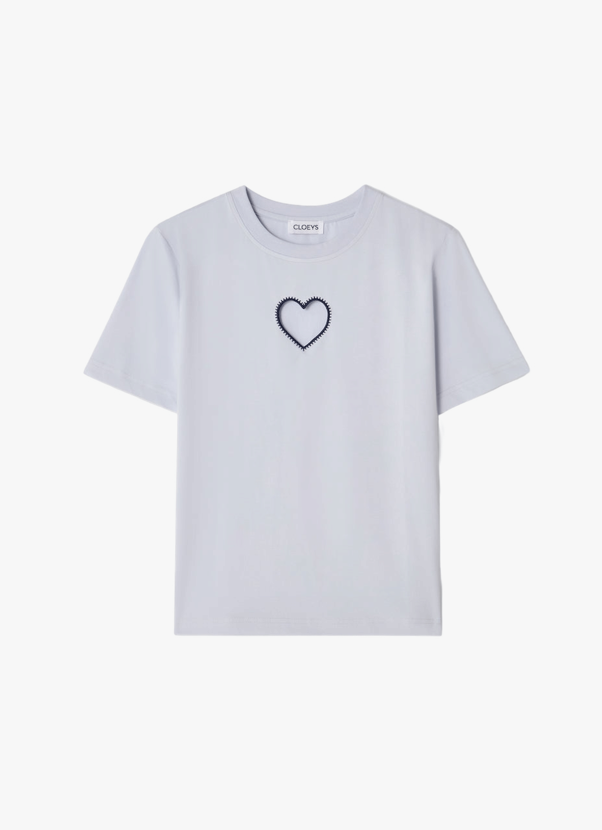 Heart T-shirt Blue made by CLOEYS