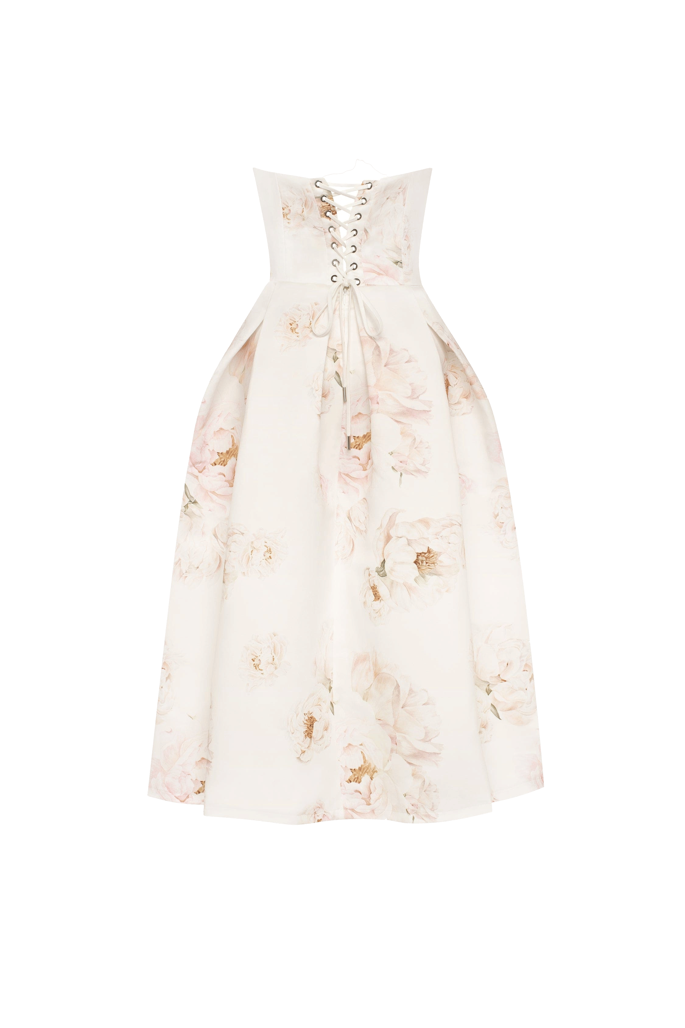 Pink peony corset midi dress, Garden of Eden made by Milla