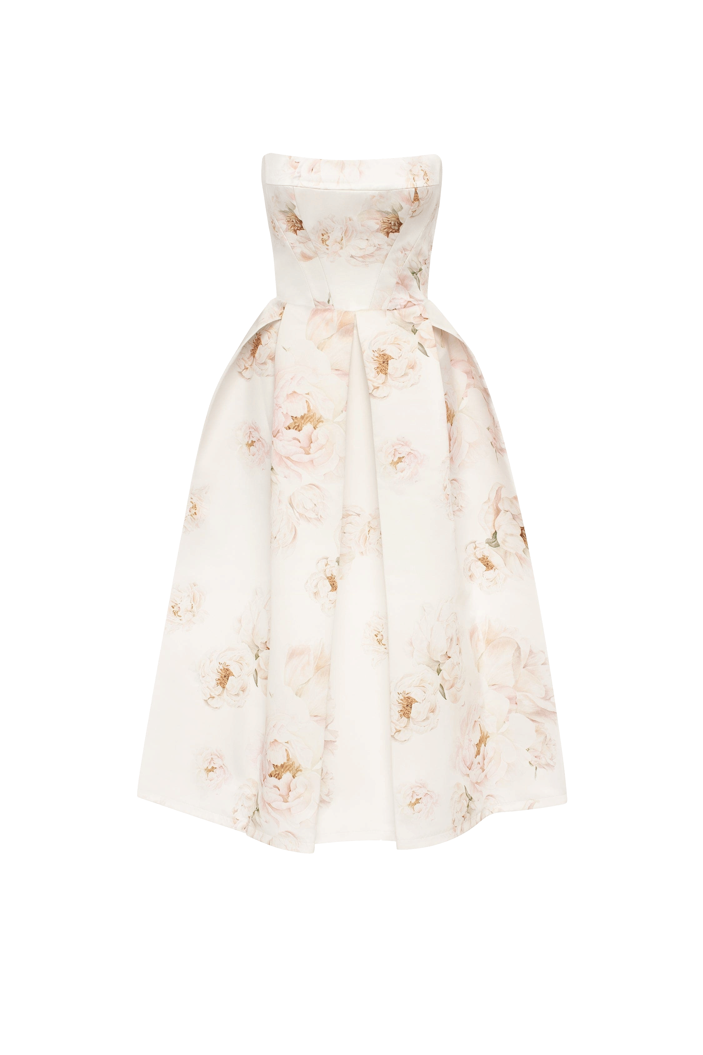 Pink peony corset midi dress, Garden of Eden made by Milla