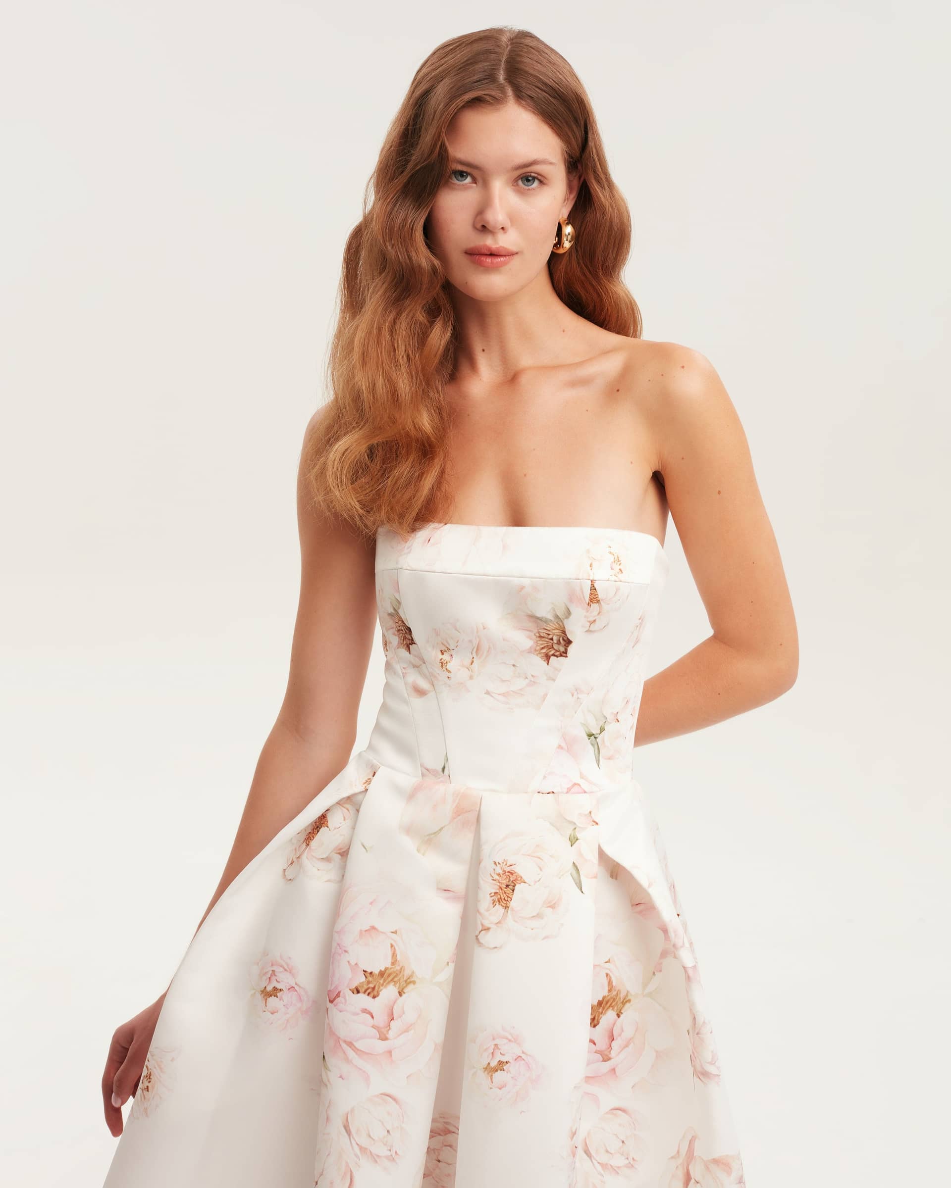 Pink peony corset midi dress, Garden of Eden made by Milla