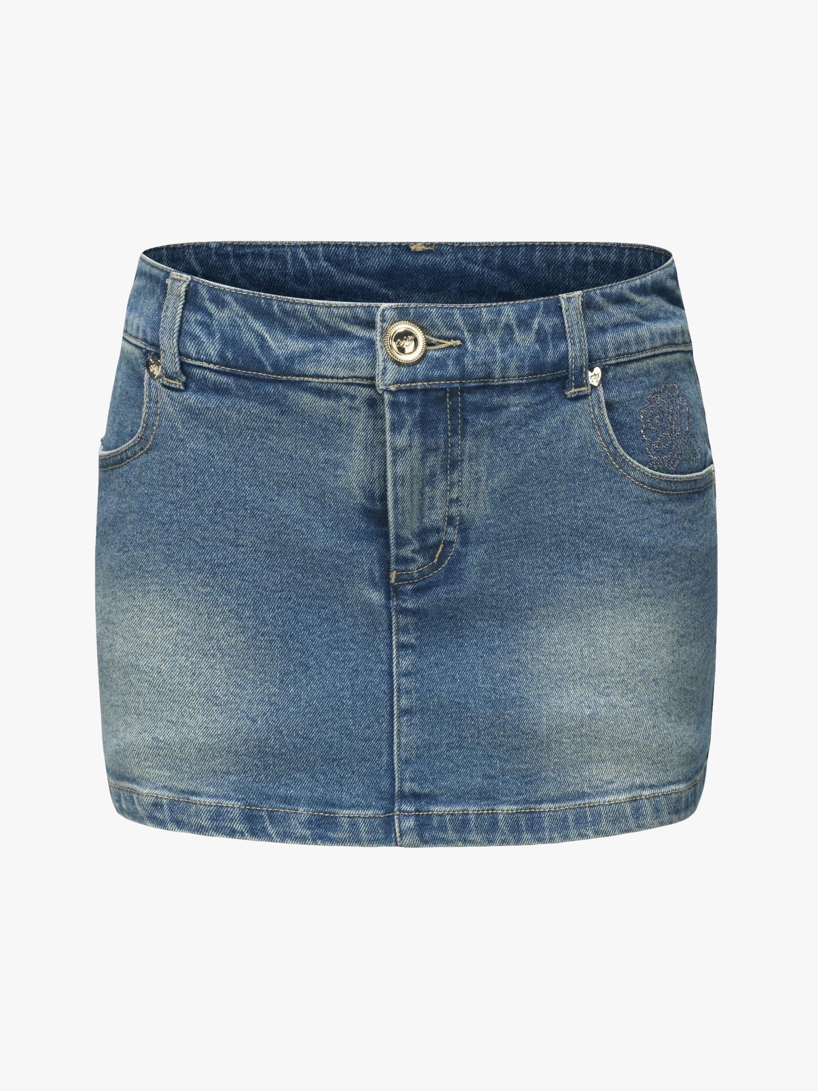 Chloe Rose Denim Mini Skirt in Blue made by Nana Jacqueline