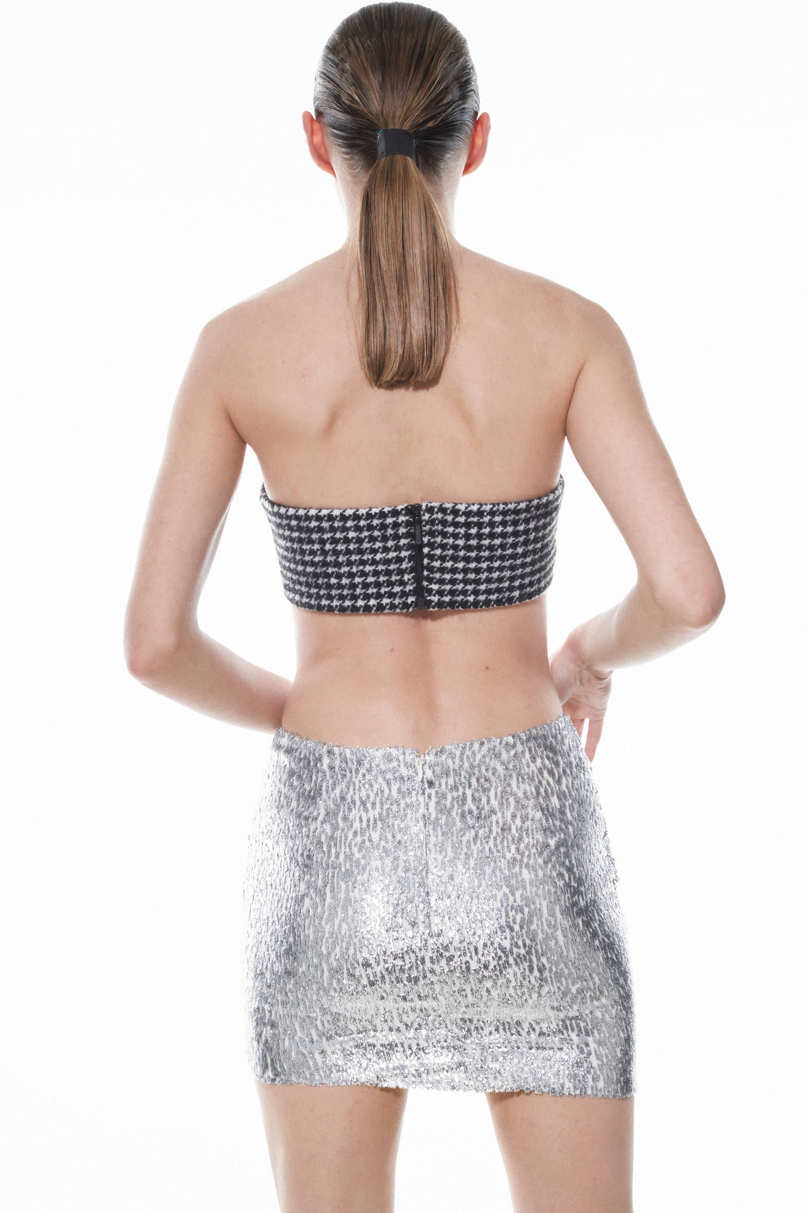 HOUNDSTOOTH BRALETTE in Black made by NUÉ