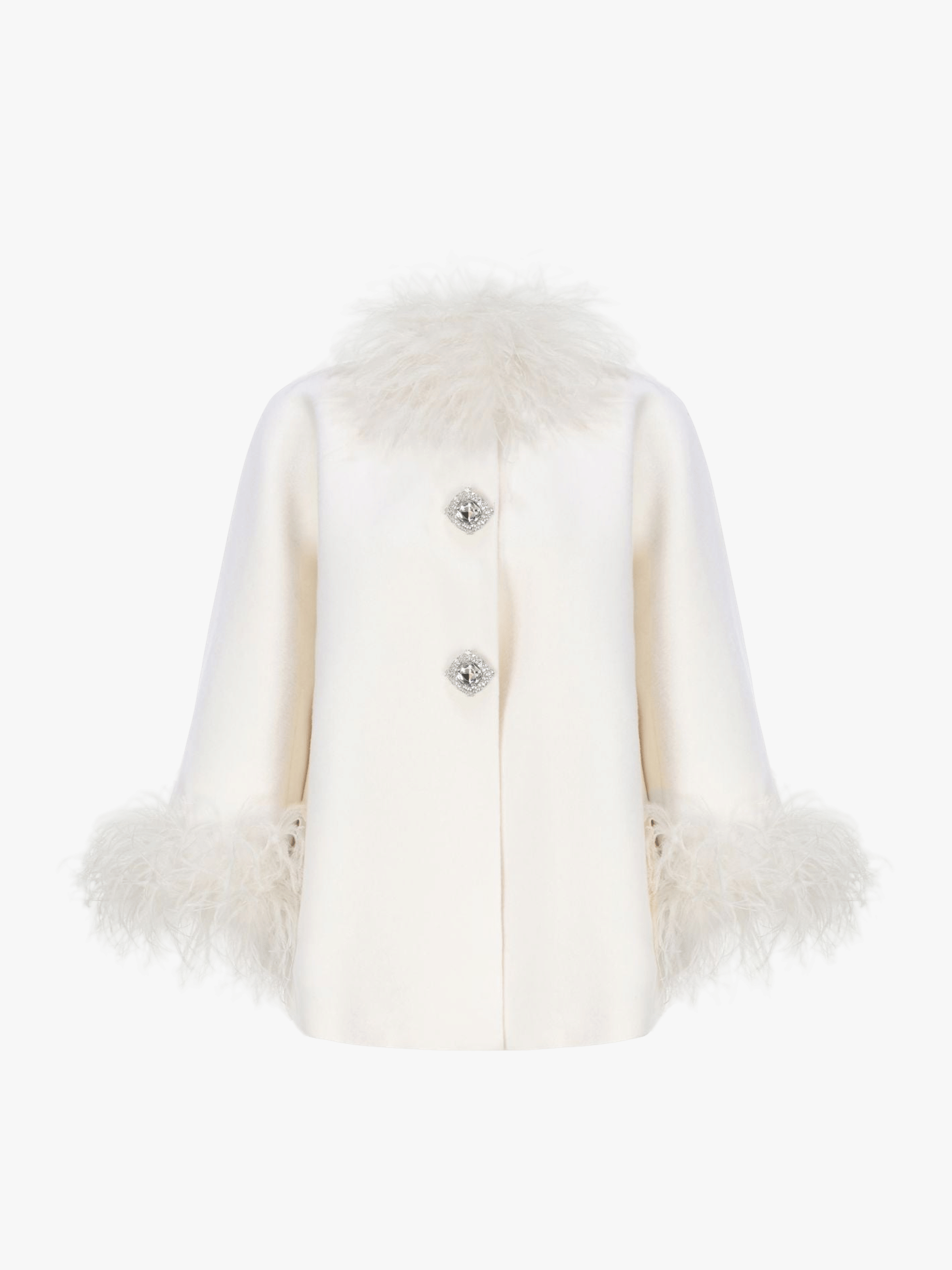 Angelica Feather Coat (White) made by Nana Jacqueline