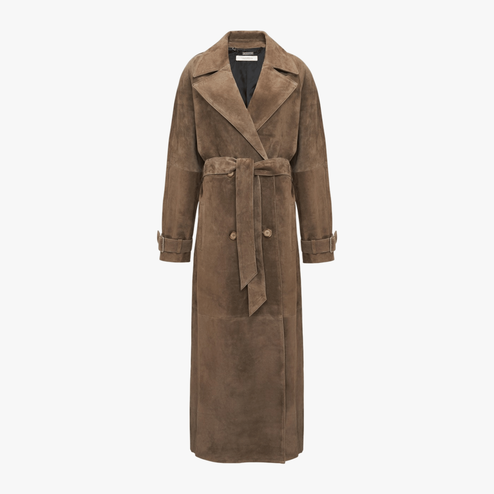 Long Leather Coat With Belt made by YAVORSKA