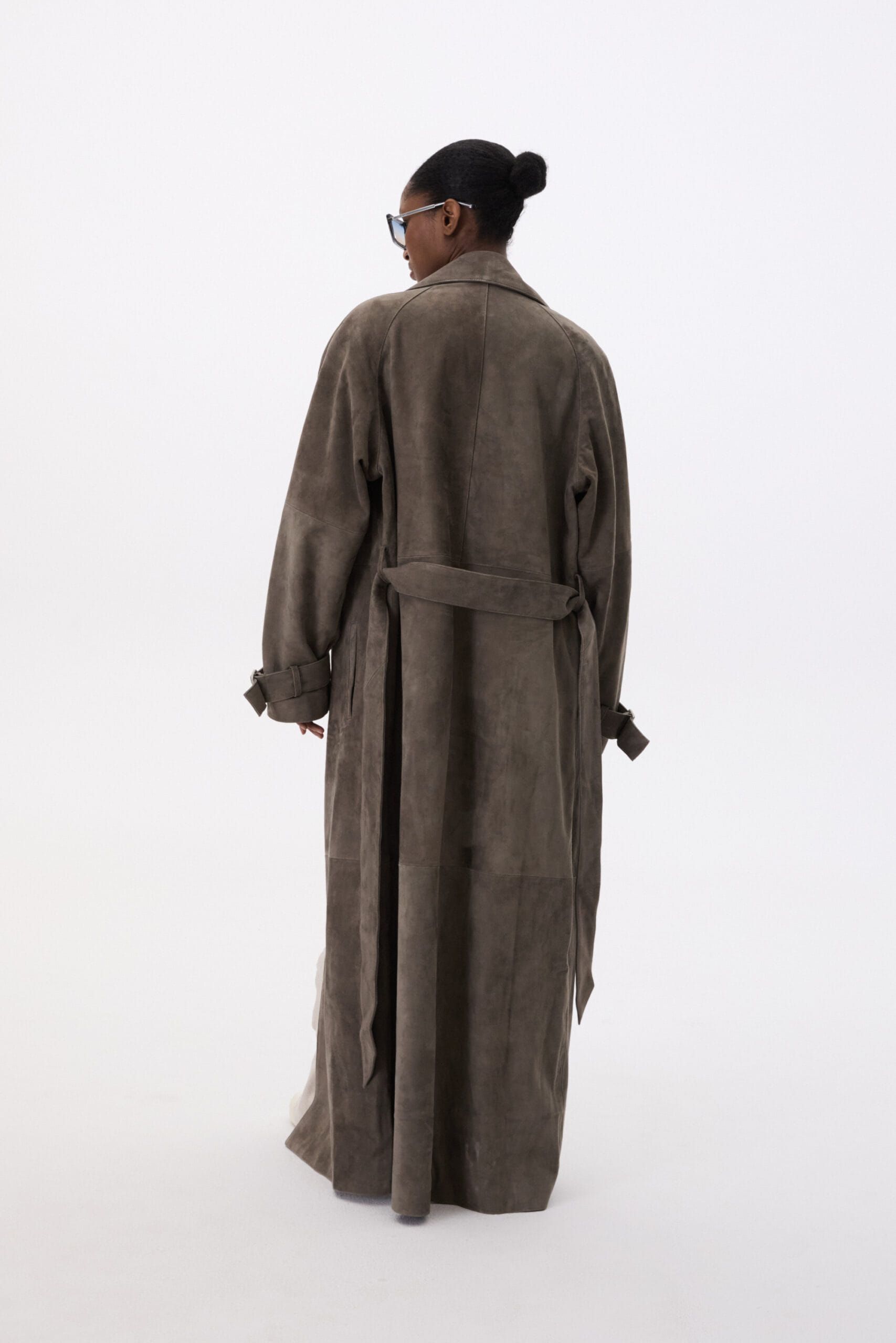 Long Leather Coat With Belt made by YAVORSKA