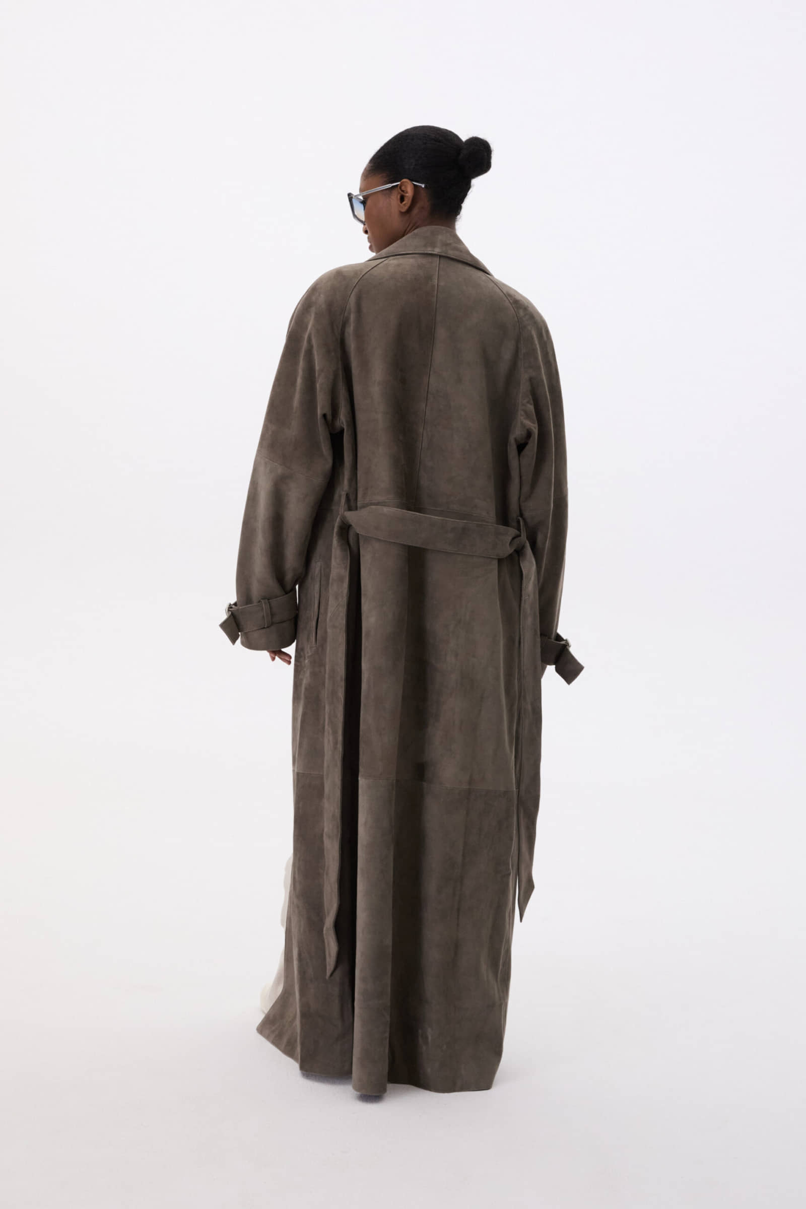 Long Leather Coat With Belt made by YAVORSKA
