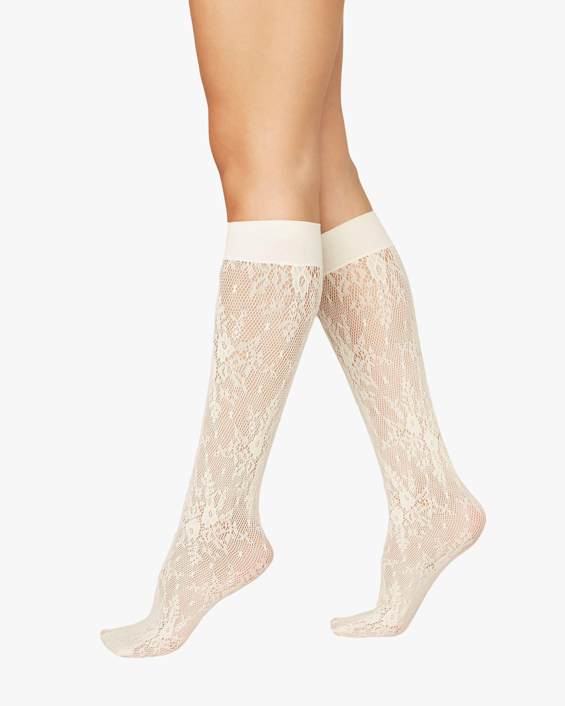 Rosa Lace Knee-Highs made by Swedish Stockings