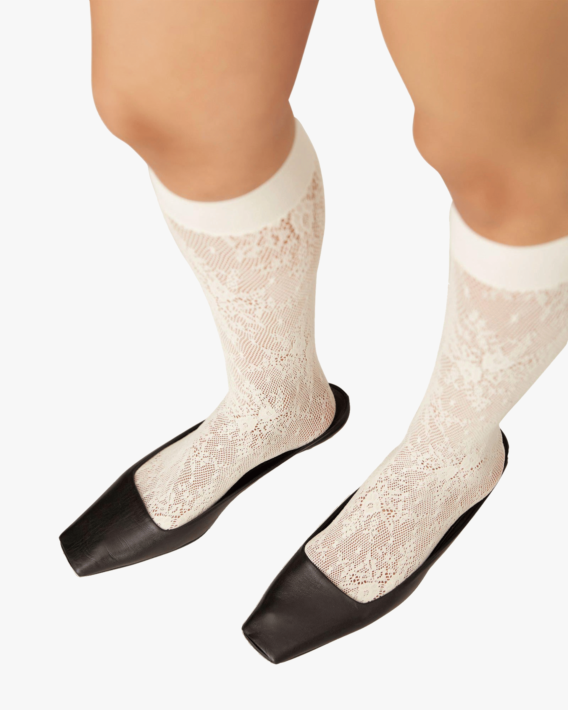 Rosa Lace Knee-Highs made by Swedish Stockings