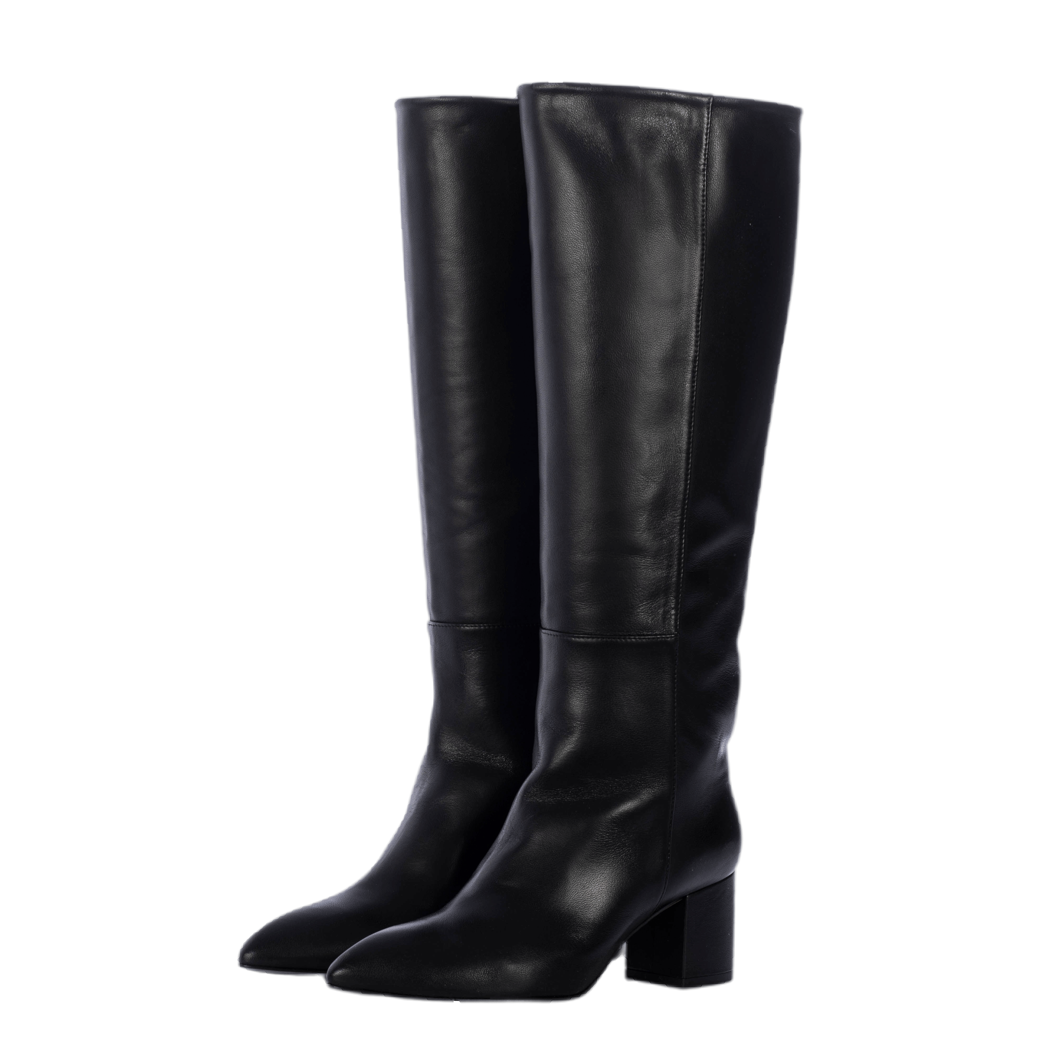 BLACK LEATHER TALL BOOTS made by Toral