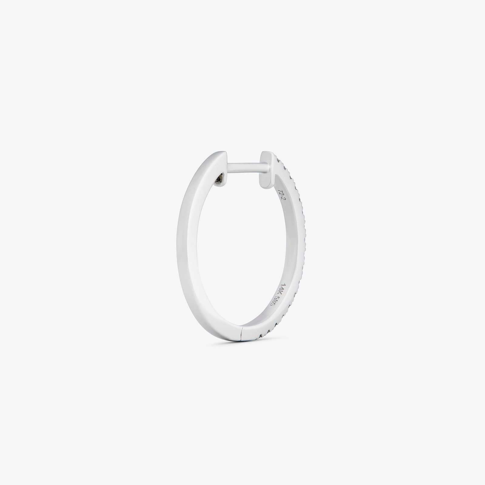 HOOP - WHITE DIAMOND & PLAIN WHITE GOLD - 16MM made by ENNUI