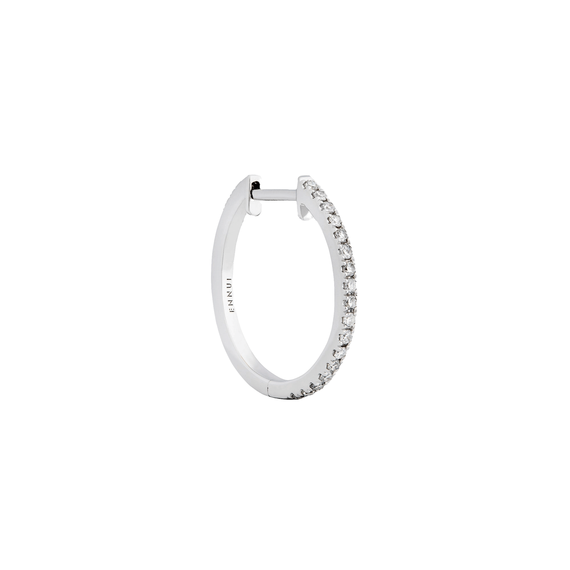 HOOP - WHITE DIAMOND & PLAIN WHITE GOLD - 16MM made by ENNUI