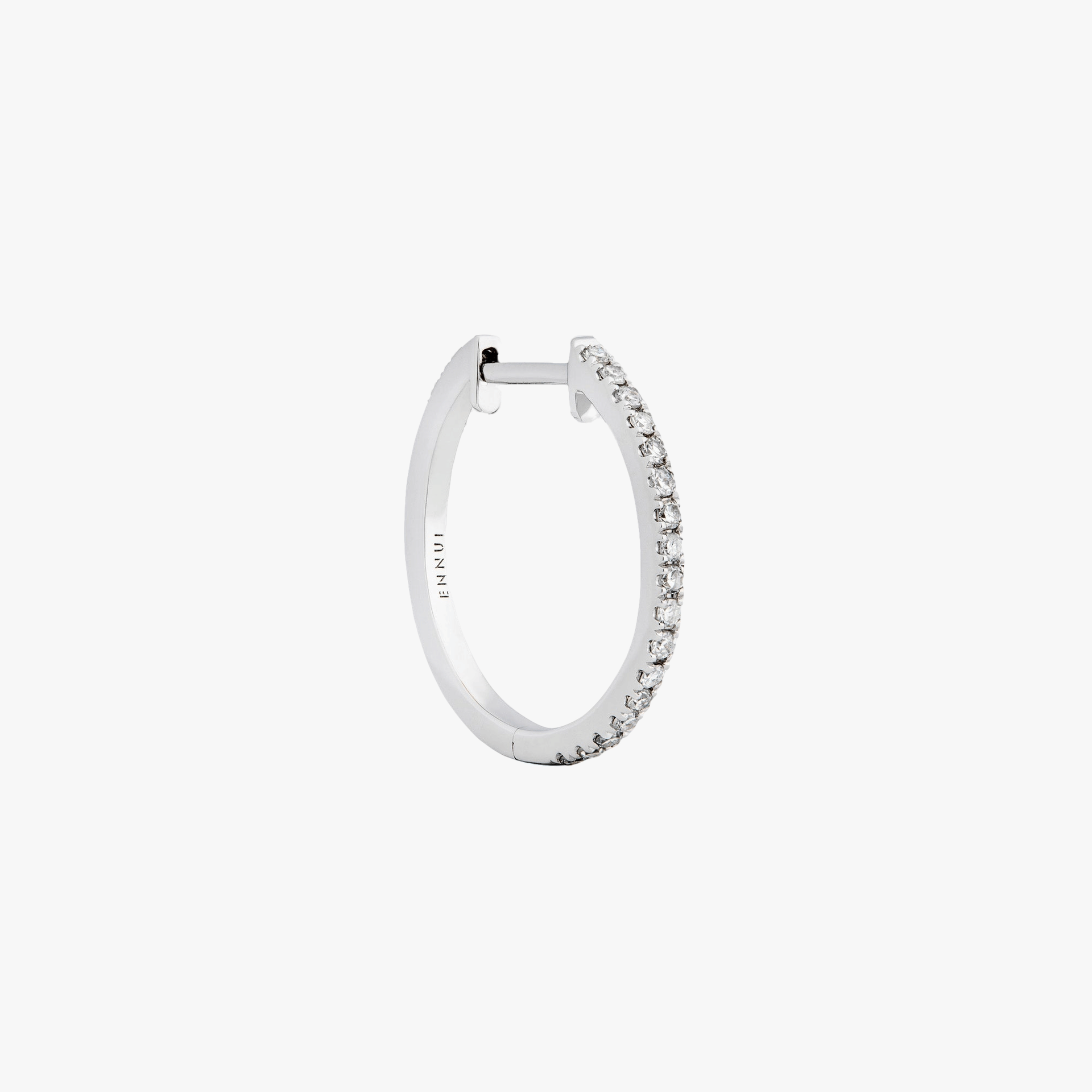 HOOP - WHITE DIAMOND & PLAIN WHITE GOLD - 16MM made by ENNUI
