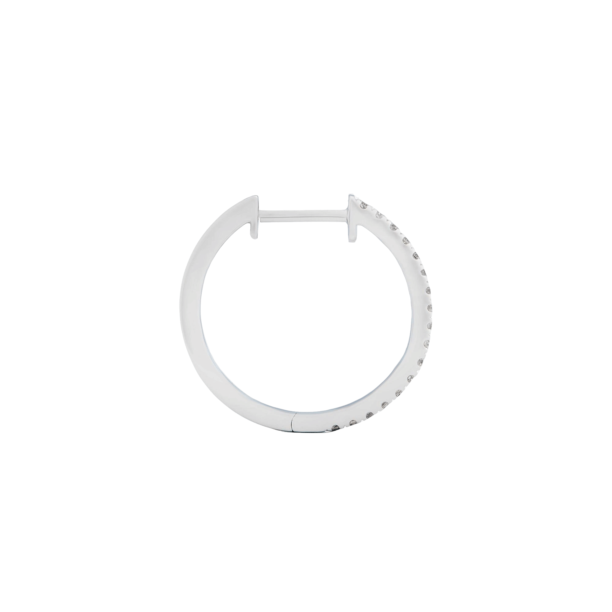 HOOP - WHITE DIAMOND & PLAIN WHITE GOLD - 16MM made by ENNUI
