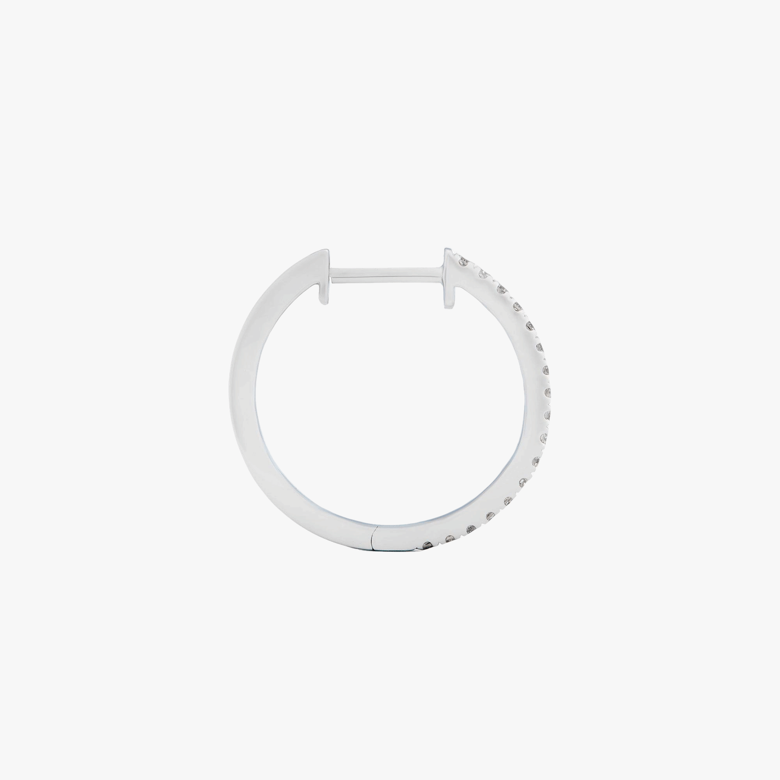 HOOP - WHITE DIAMOND & PLAIN WHITE GOLD - 16MM made by ENNUI