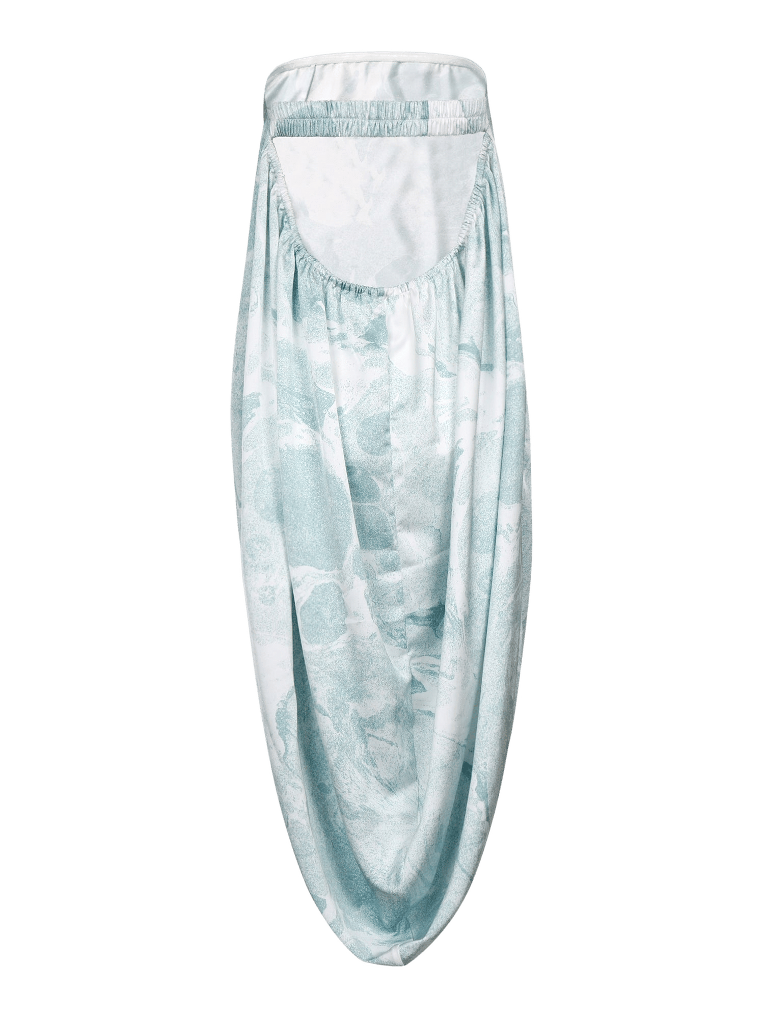 WATER LILY PRINTED STRAPLESS DRAPE DRESS made by YIBRI