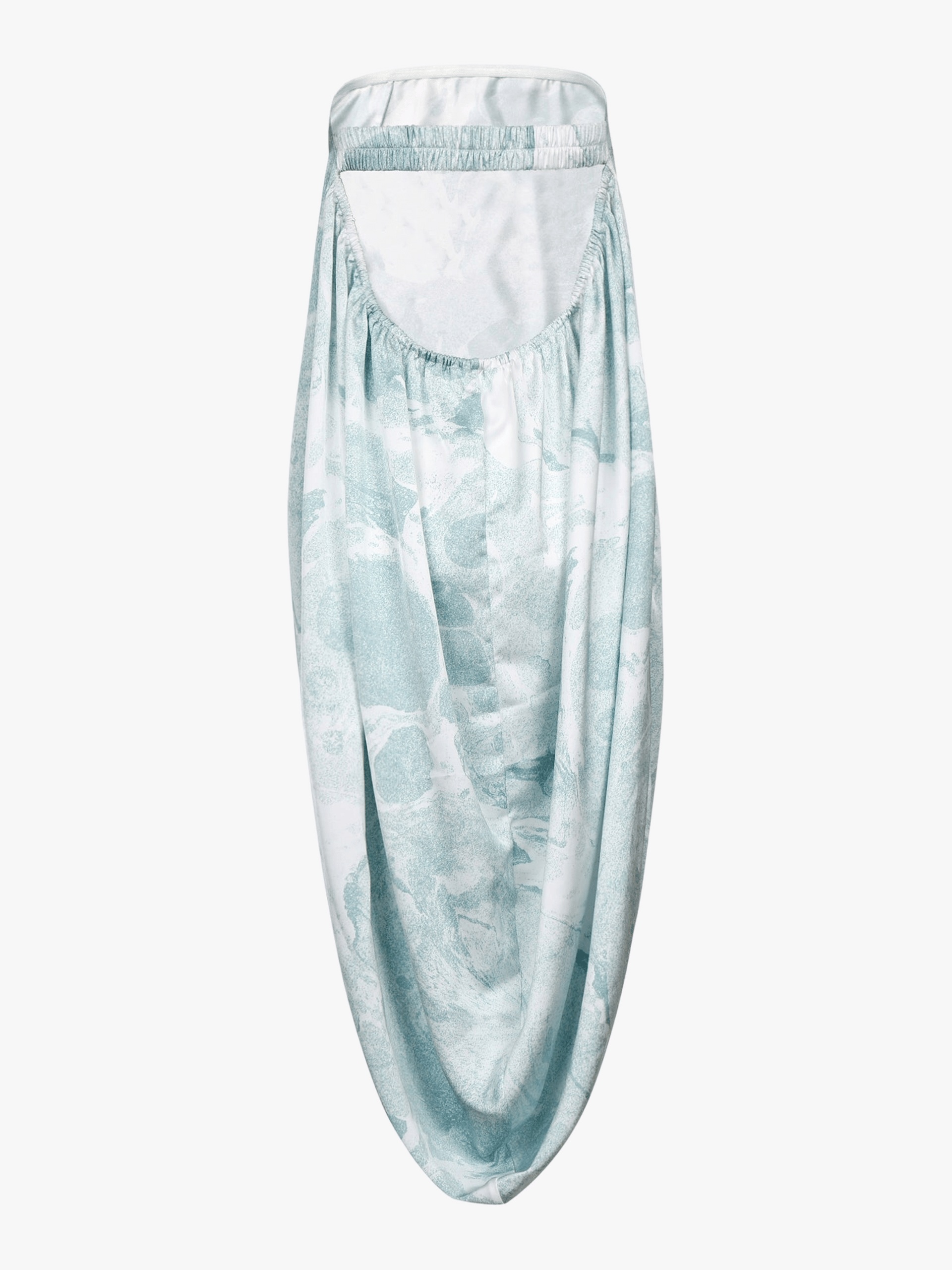 WATER LILY PRINTED STRAPLESS DRAPE DRESS made by YIBRI