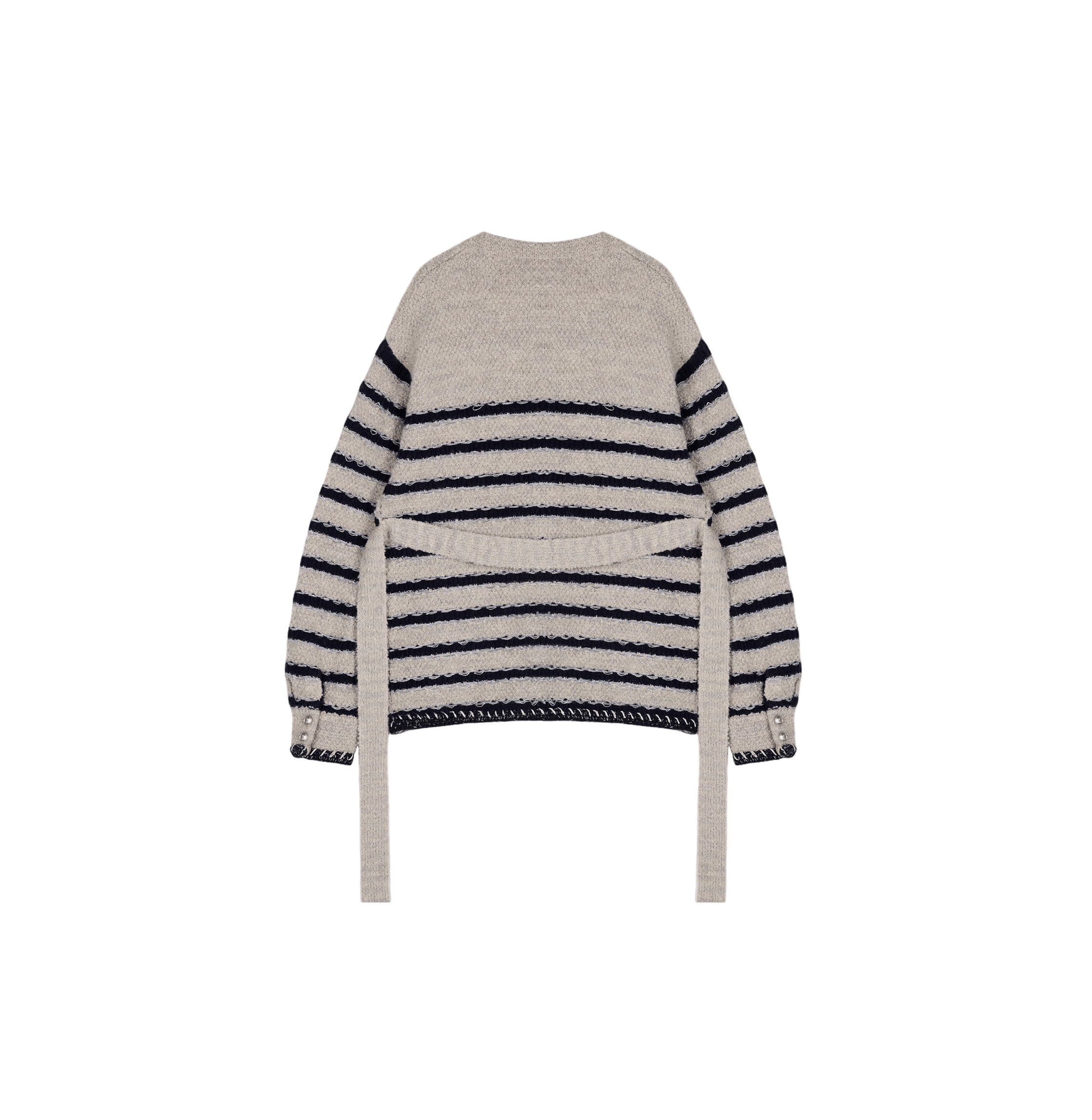 TWEED STRIPED V-NECK CARDIGAN made by CRUSH Collection