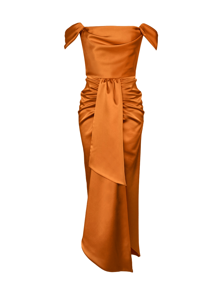 Cloe Satin Dress - Spicy Orange made by Gigii's