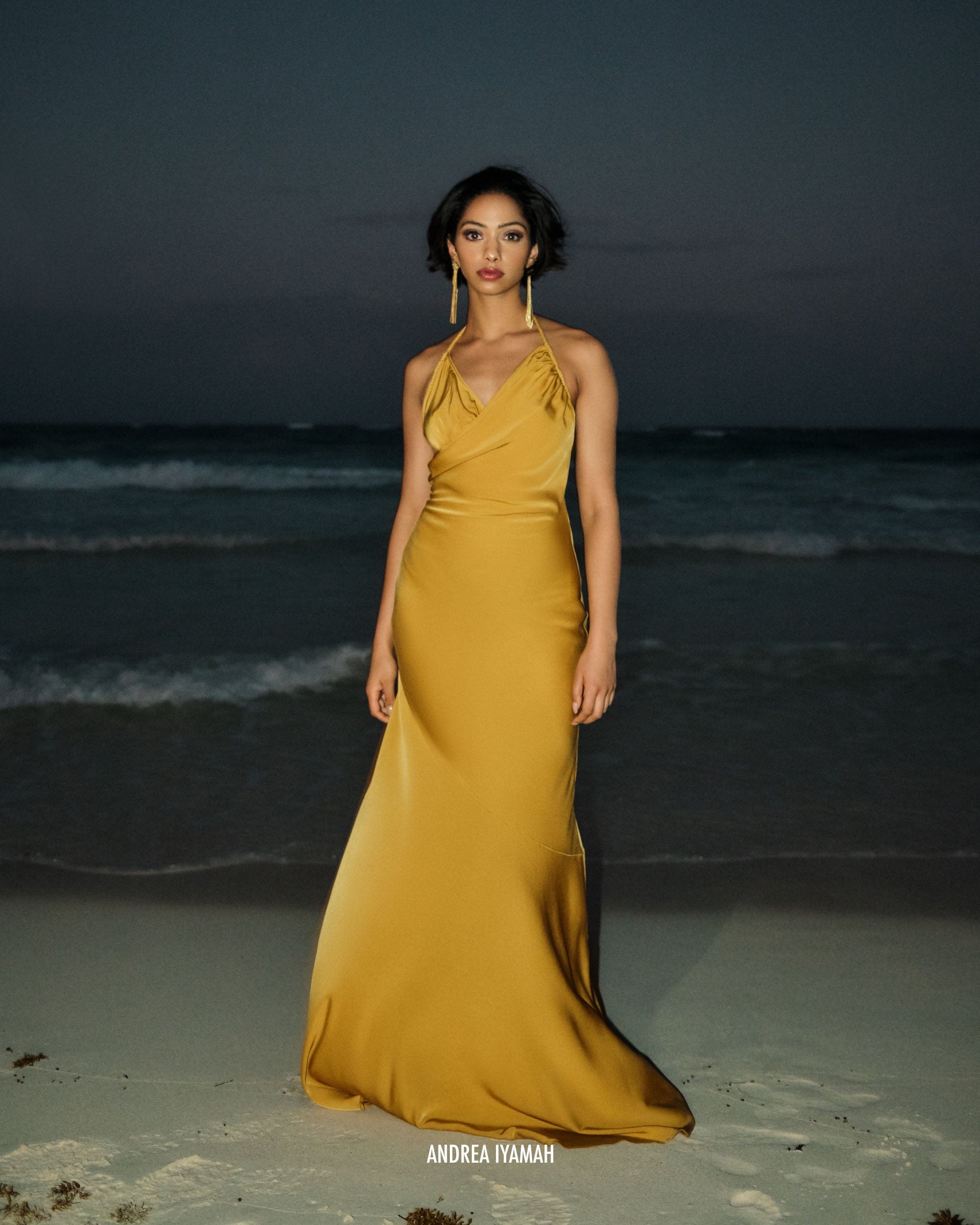 TIRO DRESS - MUSTARD made by Andrea Iyamah