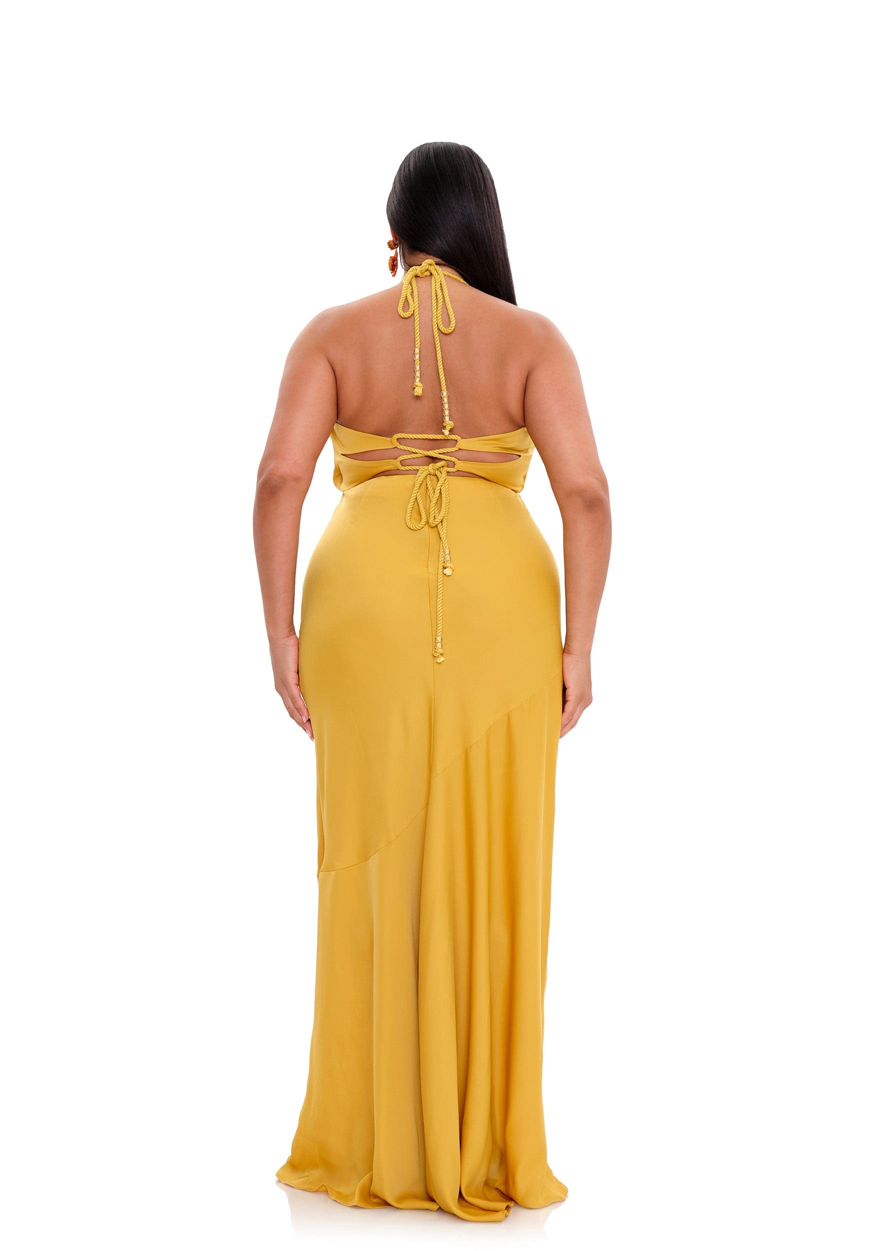 TIRO DRESS - MUSTARD made by Andrea Iyamah