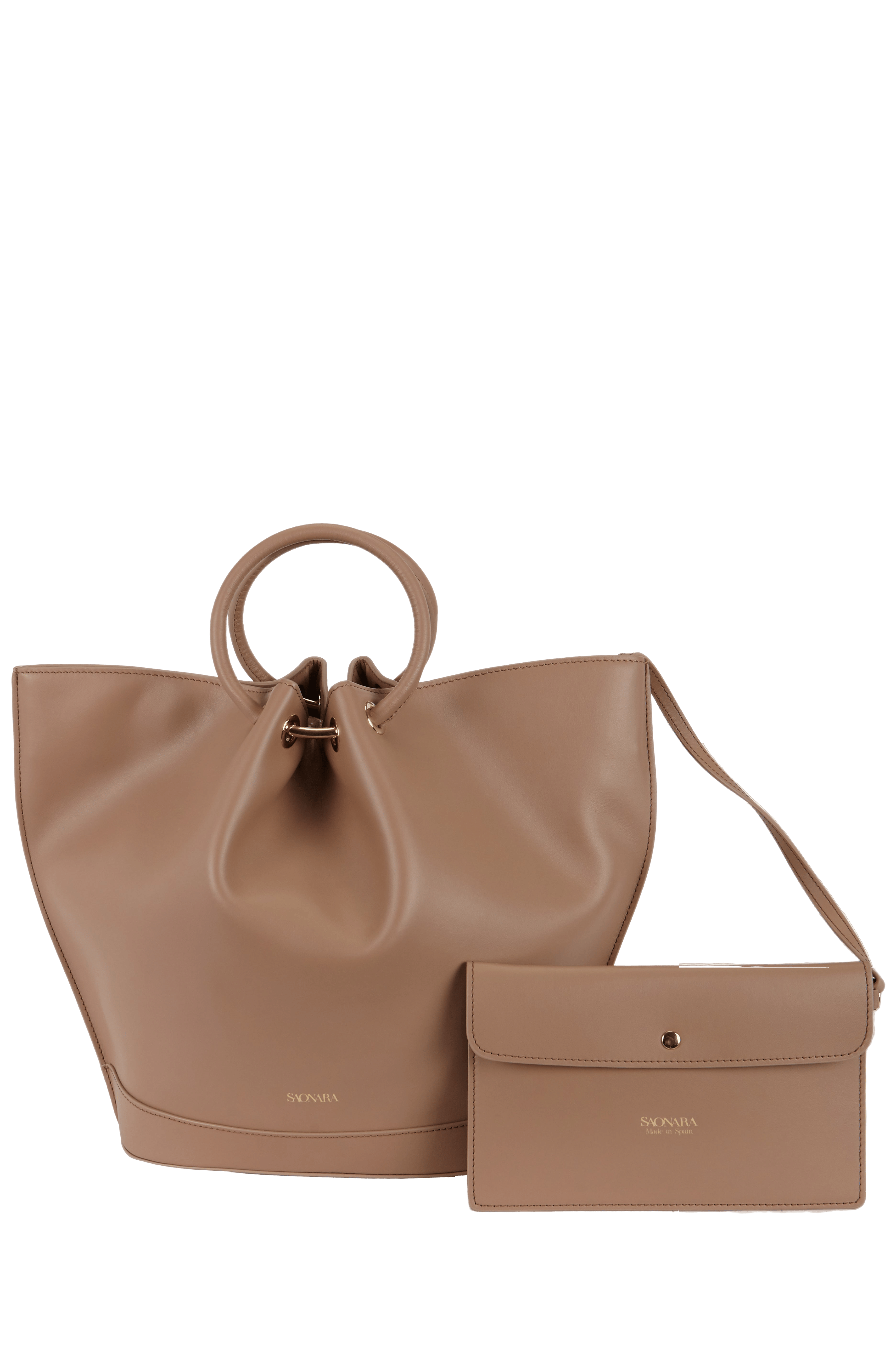 SAONARA MOKA LEATHER CARRY CASE made by Saonara