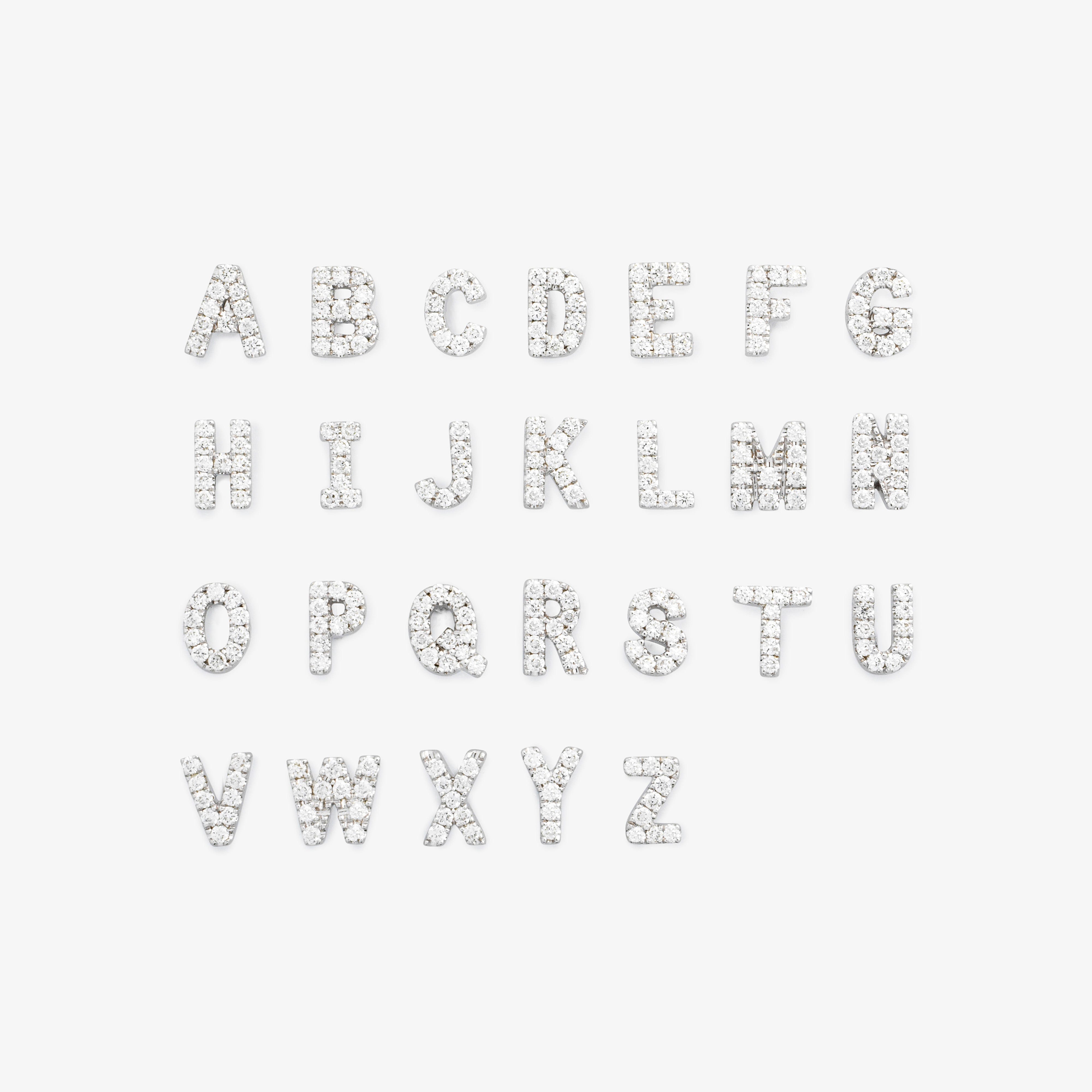 LETTER LABRET - WHITE DIAMONDS & WHITE GOLD made by ENNUI