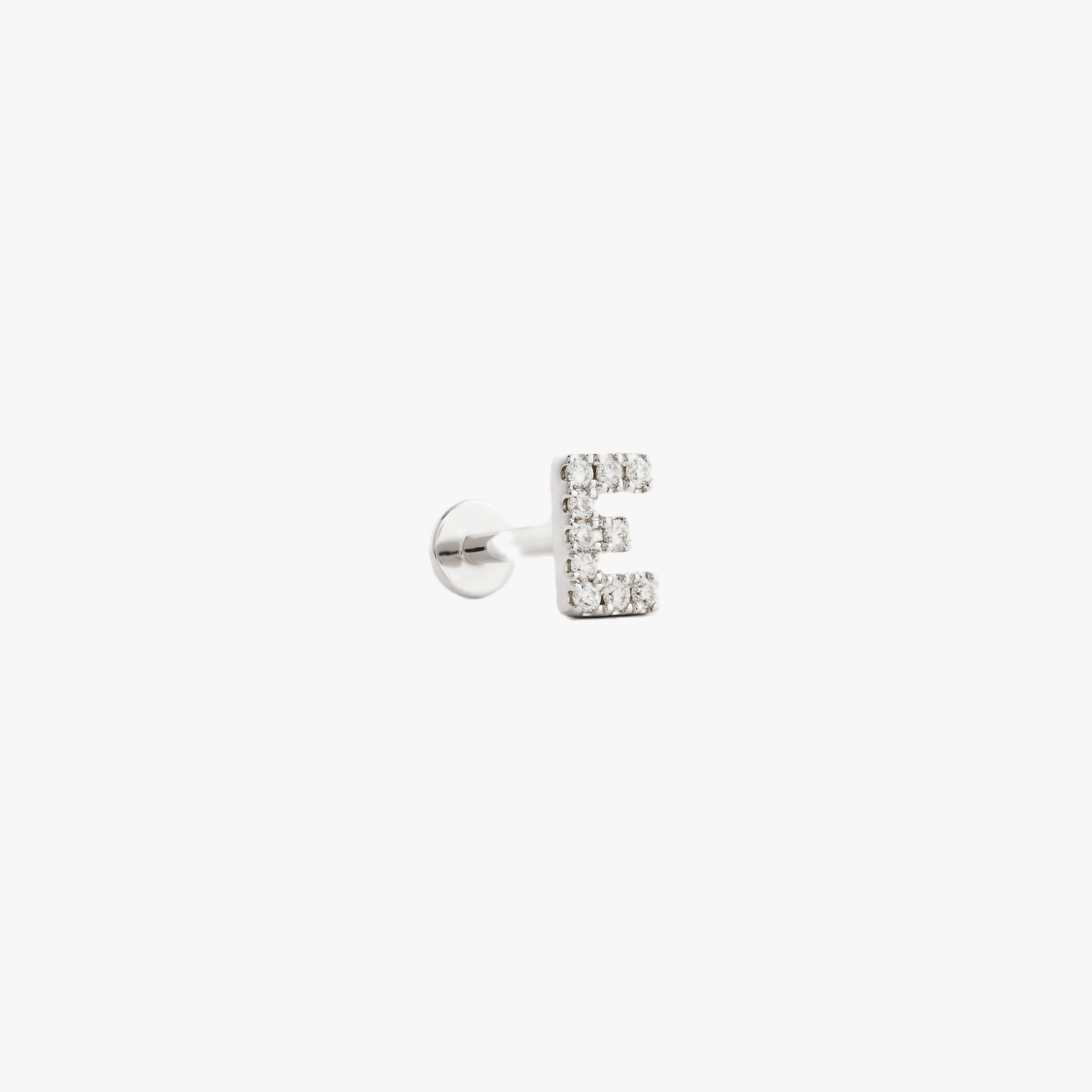 LETTER LABRET - WHITE DIAMONDS & WHITE GOLD made by ENNUI