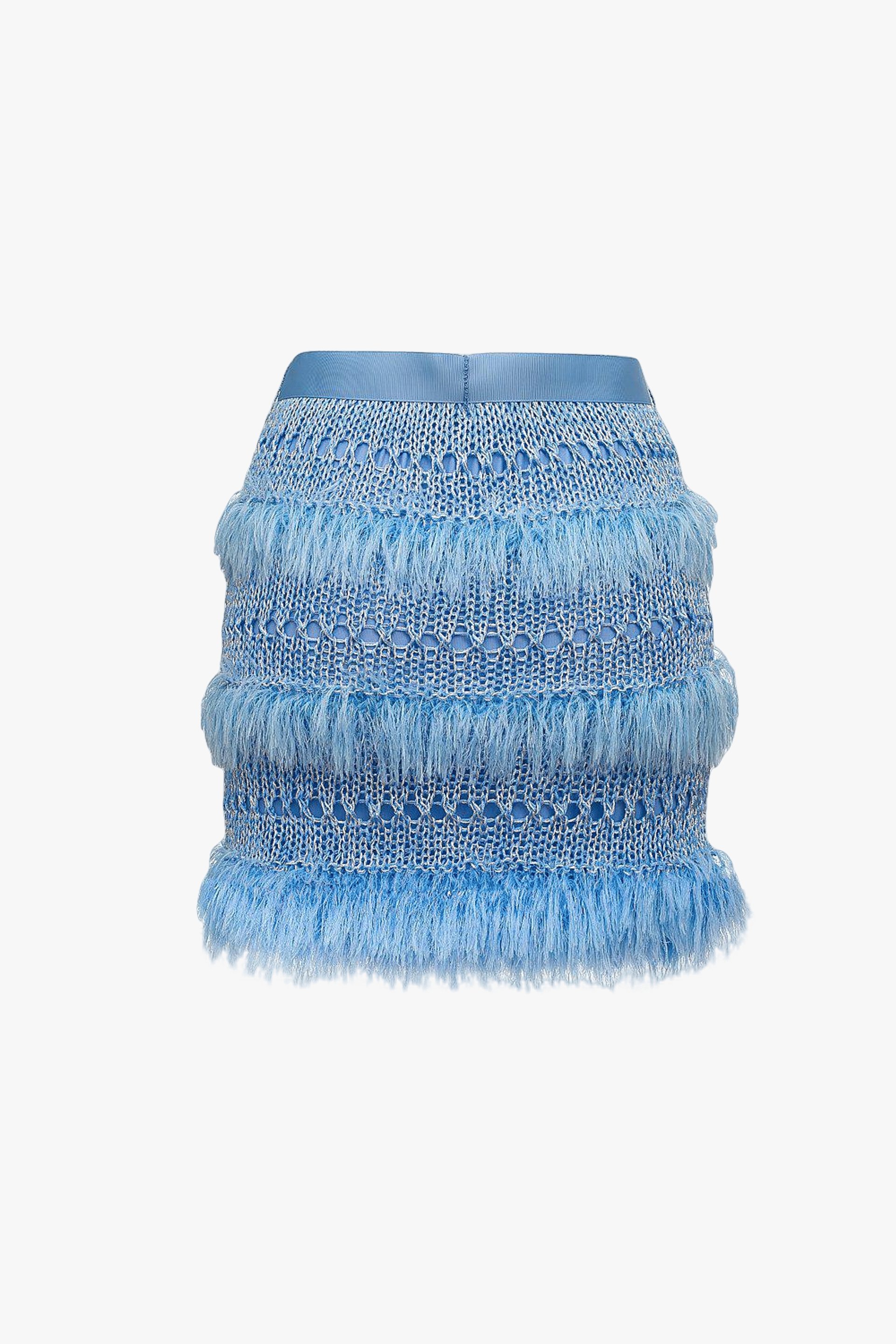 Blue Handmade Knit Skirt made by ANDREEVA
