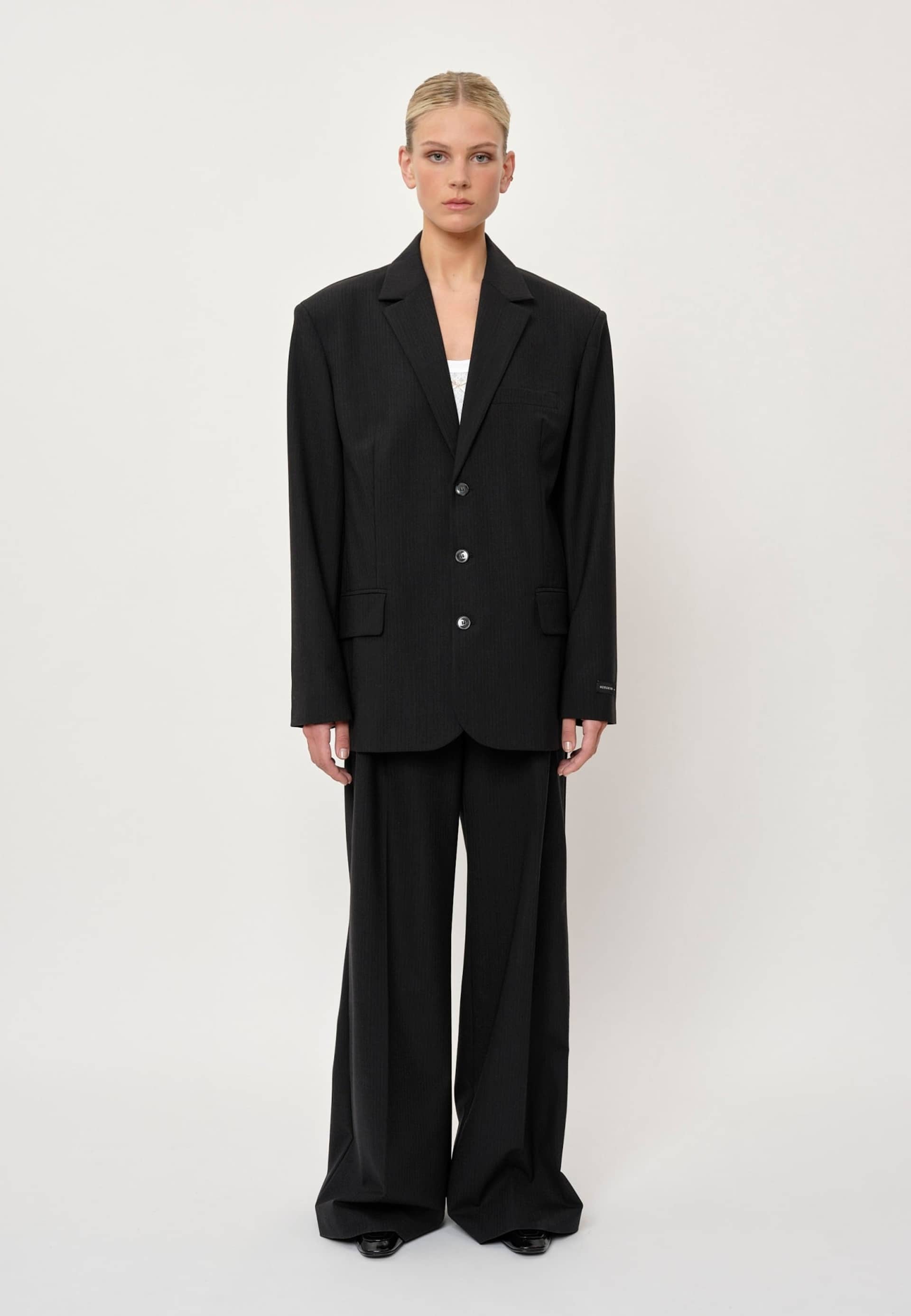 Kelly Pants - Dark Grey Pinstripe made by HERSKIND