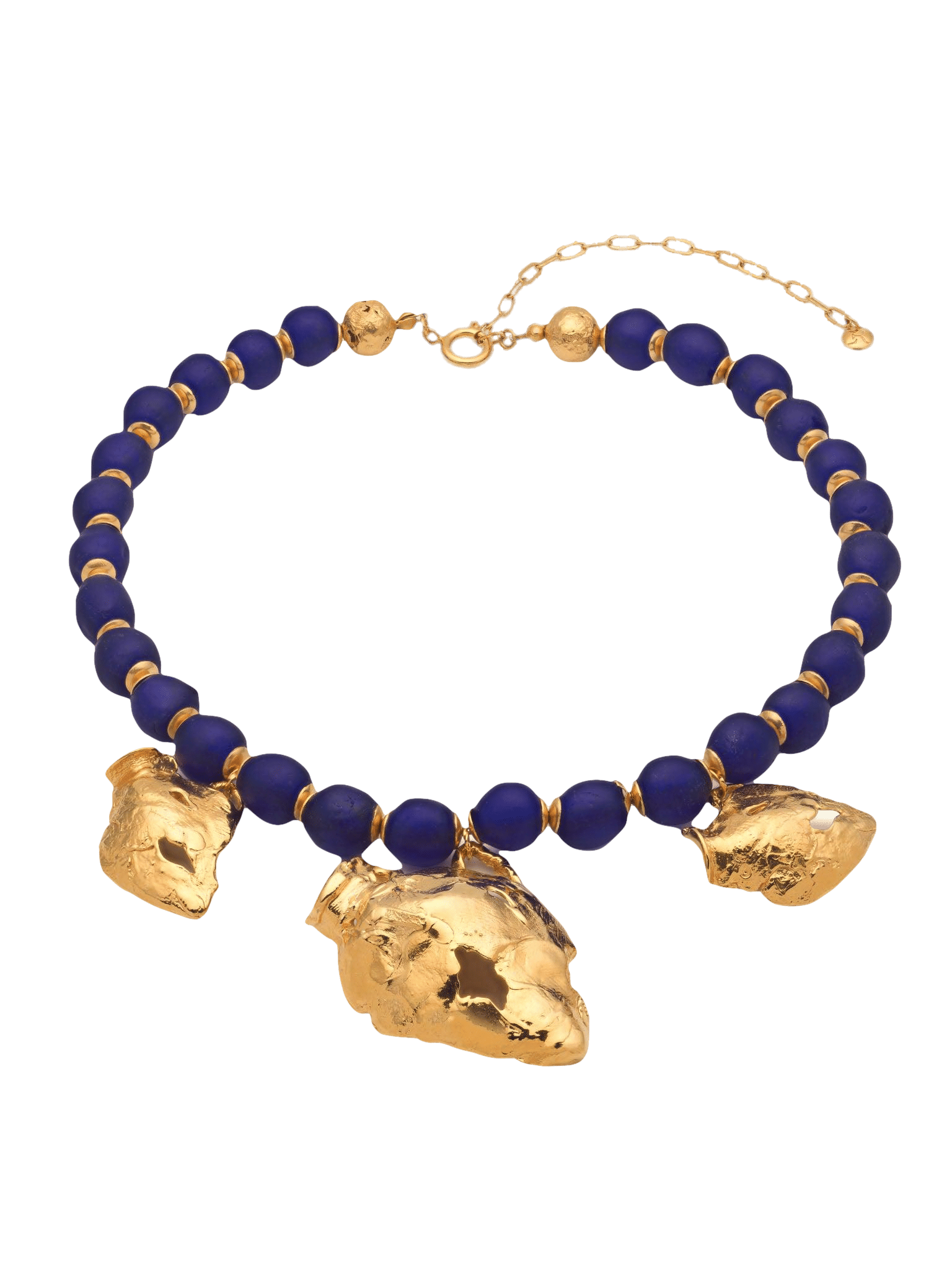 Vacation Deep Blue Necklace in Gold made by Eva Remenyi