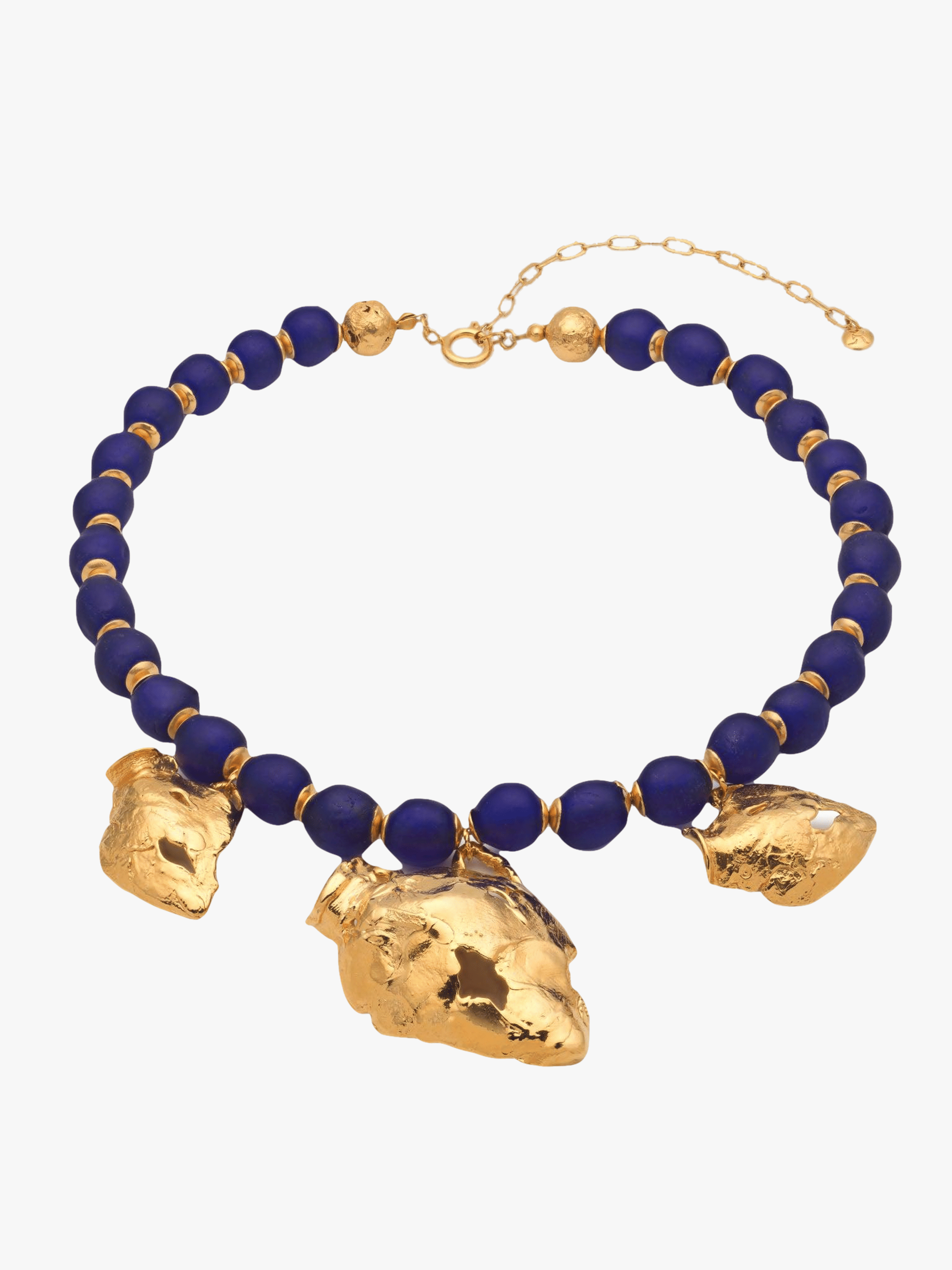 Vacation Deep Blue Necklace in Gold made by Eva Remenyi