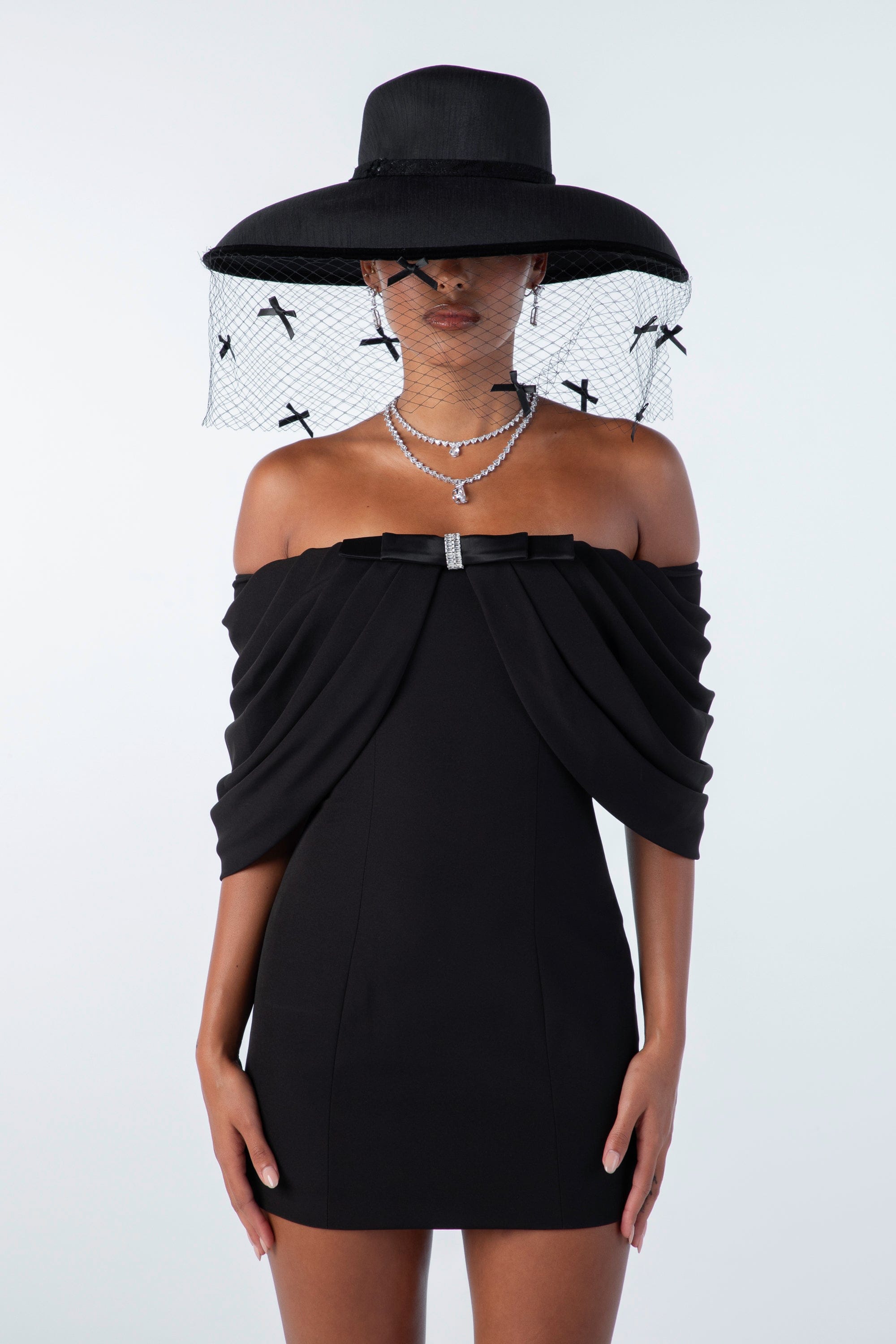 Kate Bow Dress (Black) made by Nana Jacqueline