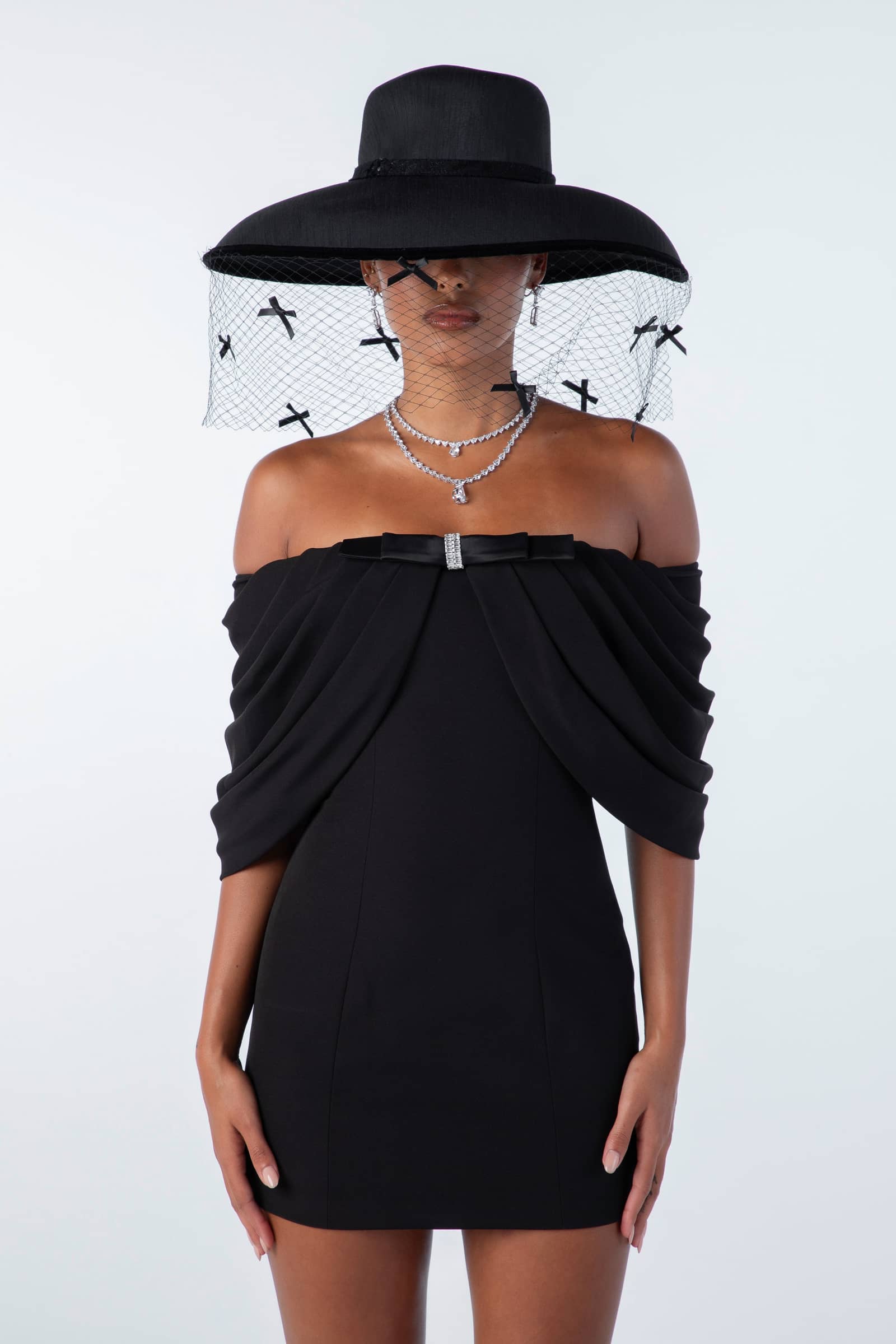 Kate Bow Dress (Black) made by Nana Jacqueline