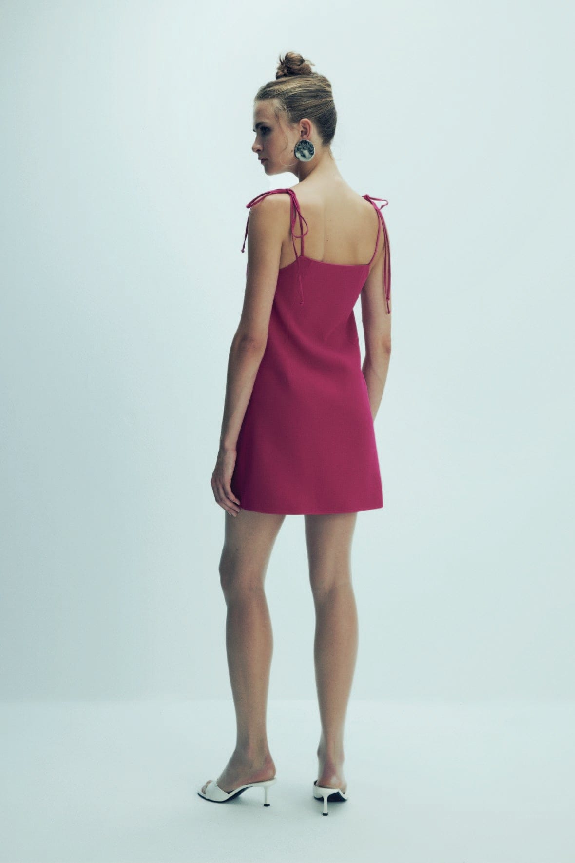 Ellie Mini Crepe Dress in Raspberry Sorbet made by Nazli Ceren