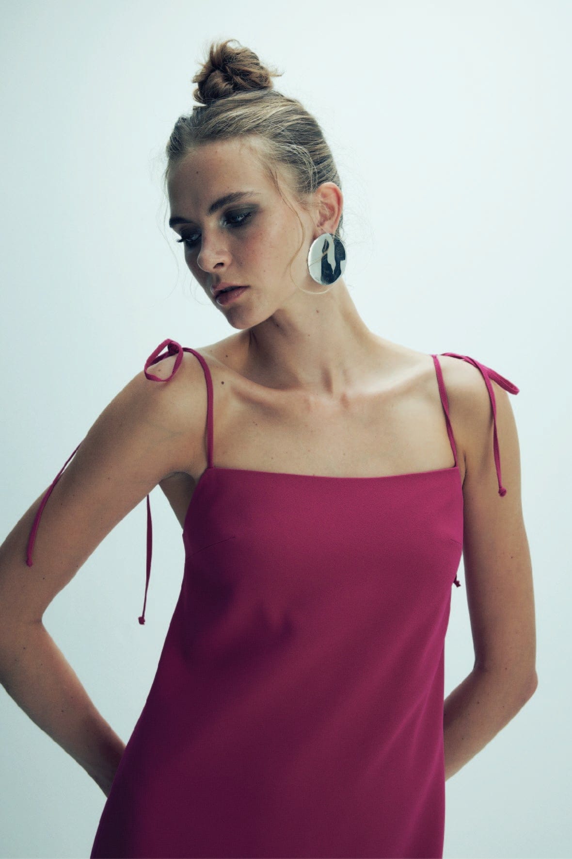 Ellie Mini Crepe Dress in Raspberry Sorbet made by Nazli Ceren