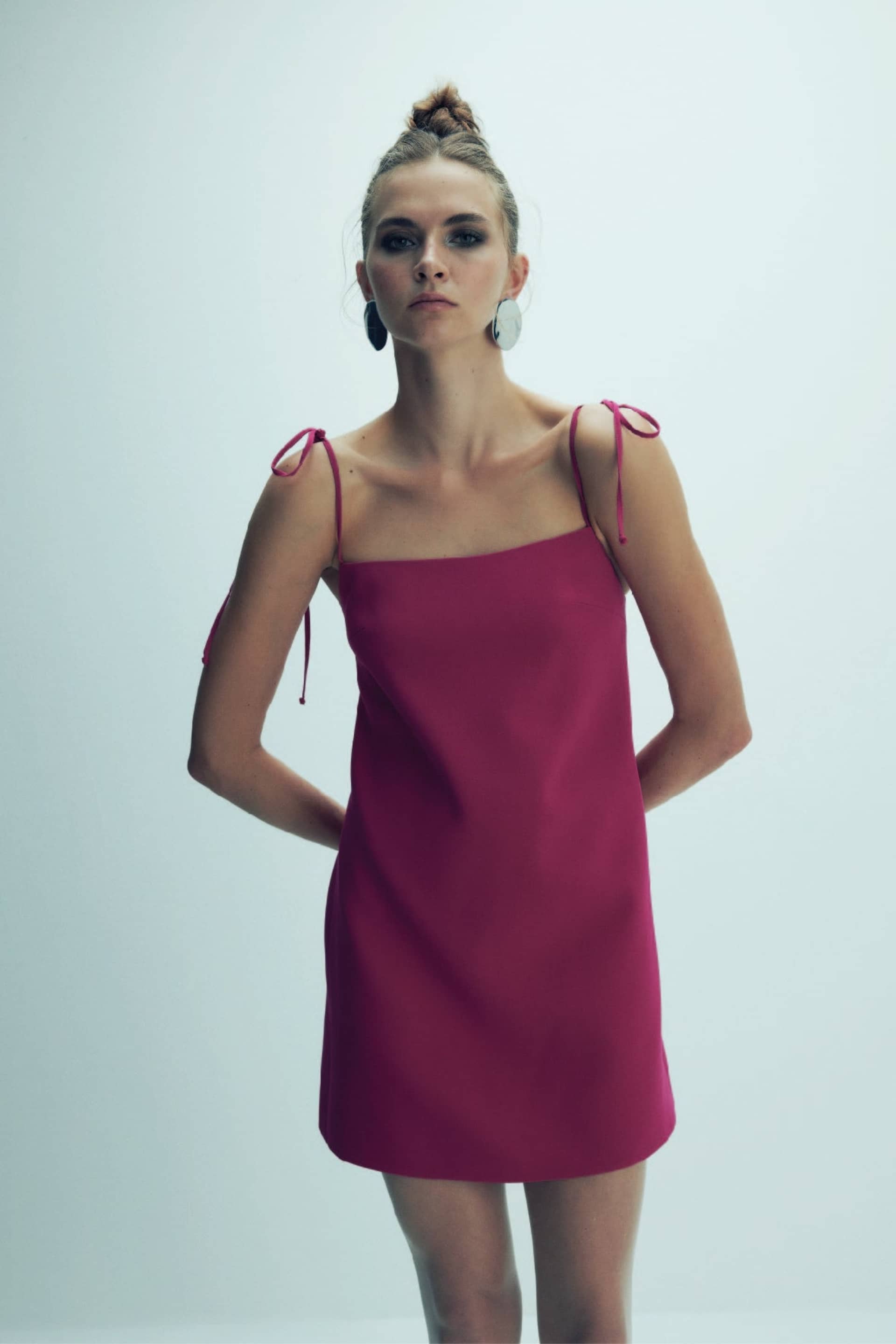 Ellie Mini Crepe Dress in Raspberry Sorbet made by Nazli Ceren
