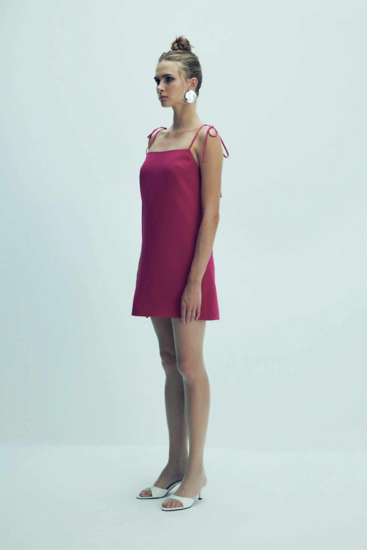 Ellie Mini Crepe Dress in Raspberry Sorbet made by Nazli Ceren