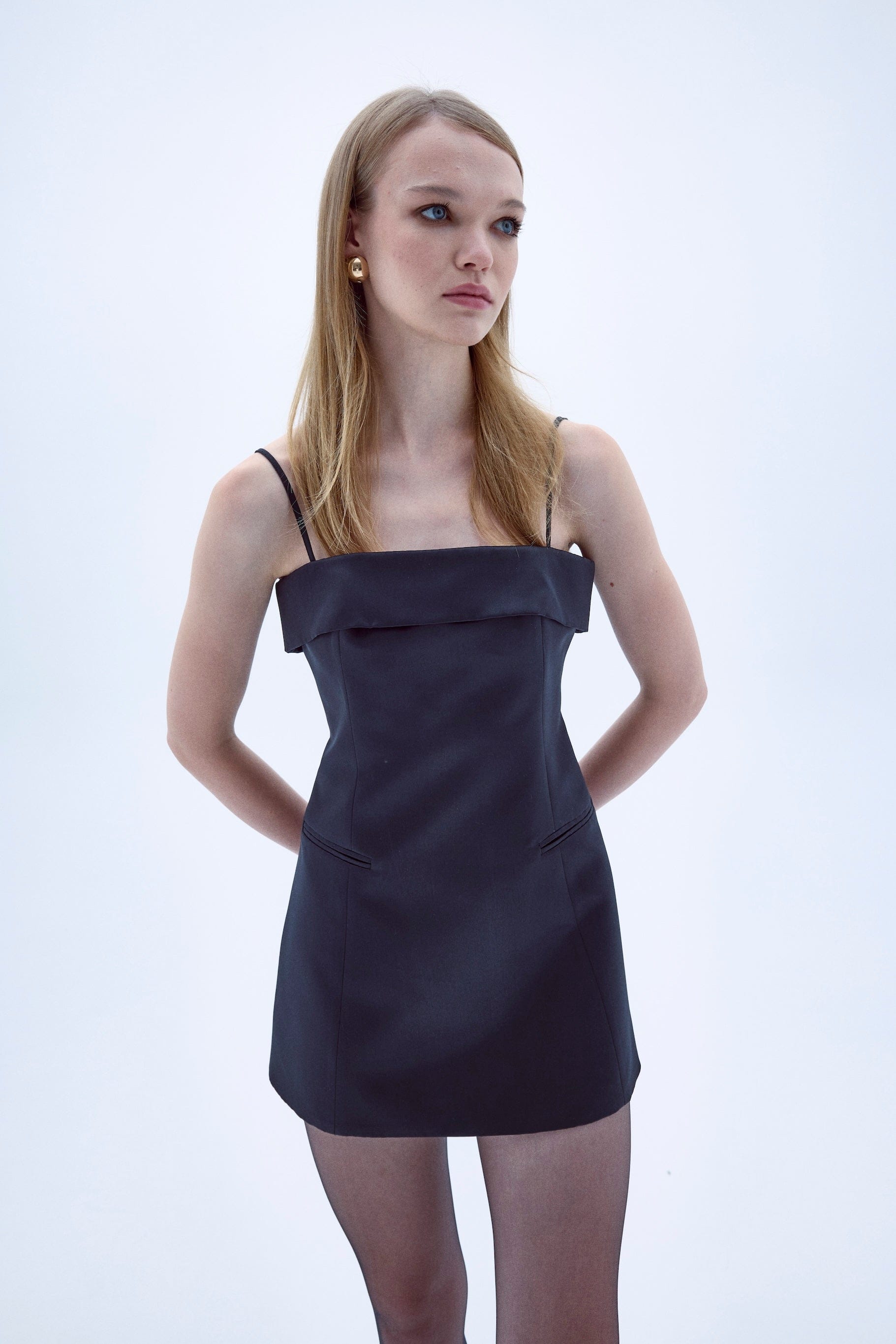 Gaia Mini Dress In Black made by Nazli Ceren