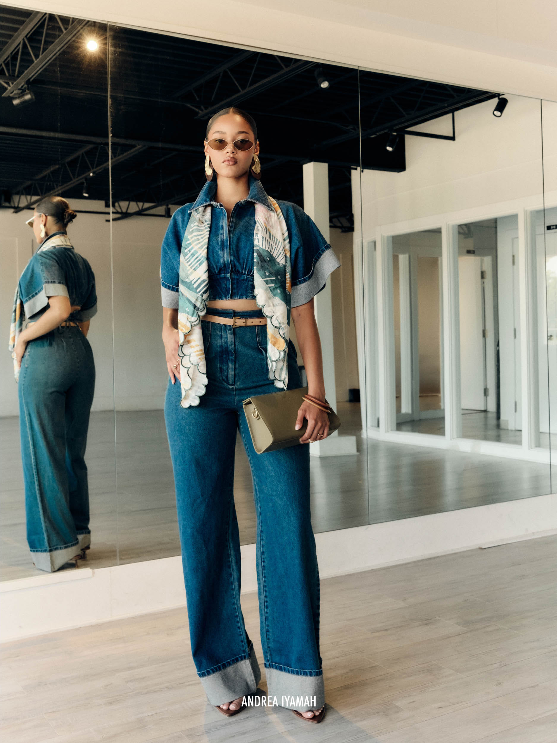 ALU CROP TOP - DENIM made by Andrea Iyamah