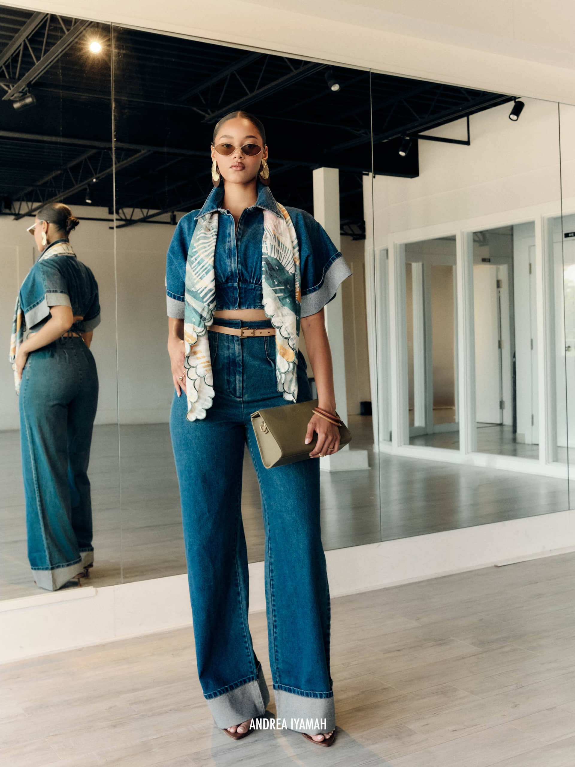 ALU CROP TOP - DENIM made by Andrea Iyamah