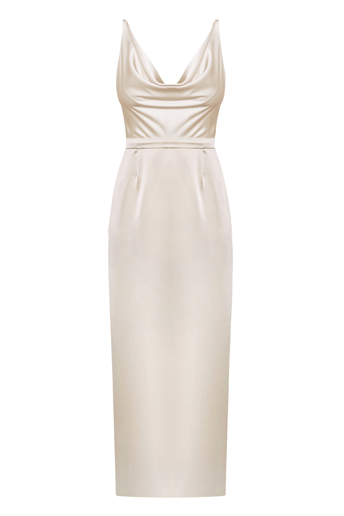 AMILA beige satin backless maxi dress made by UNDRESS