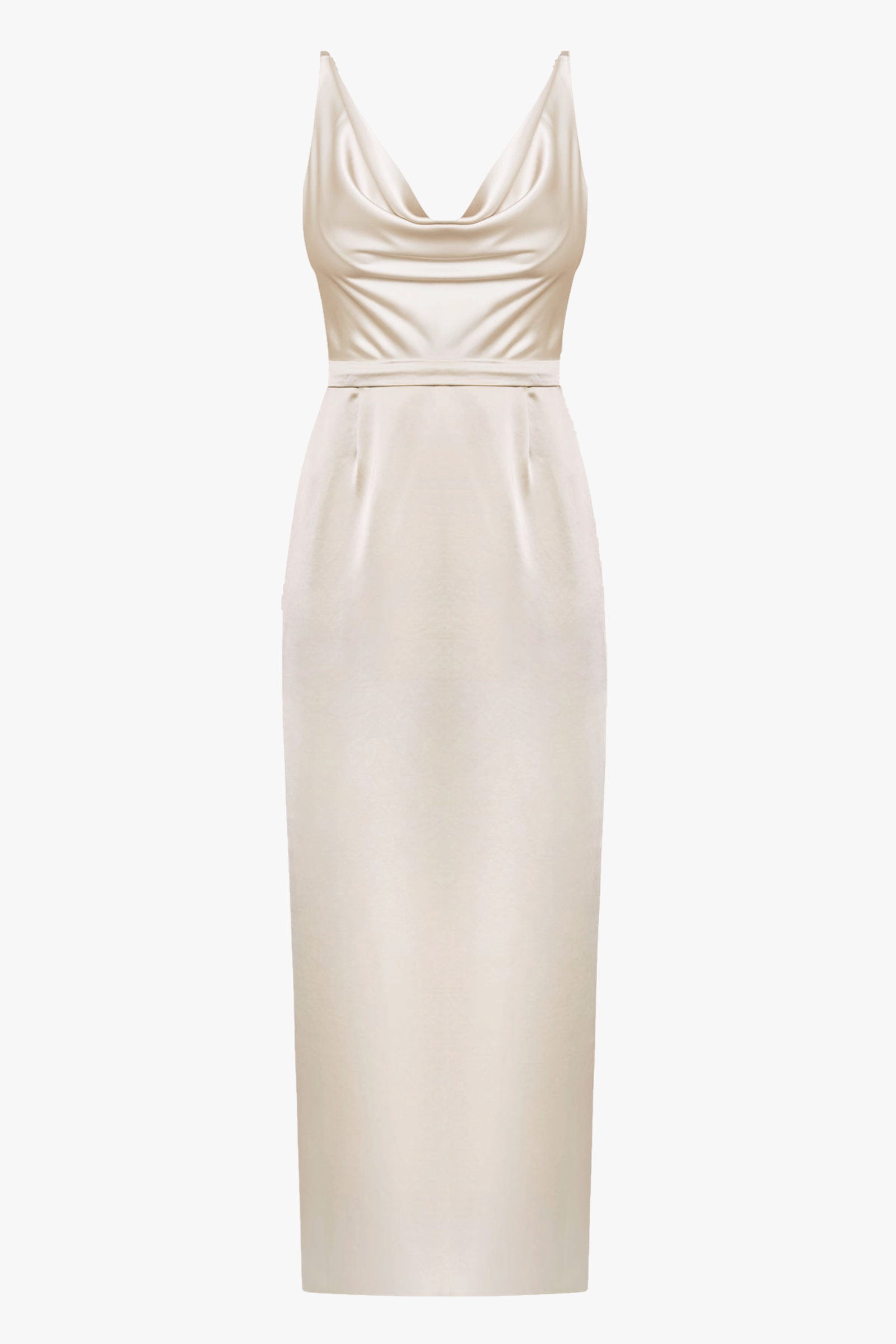 AMILA beige satin backless maxi dress made by UNDRESS