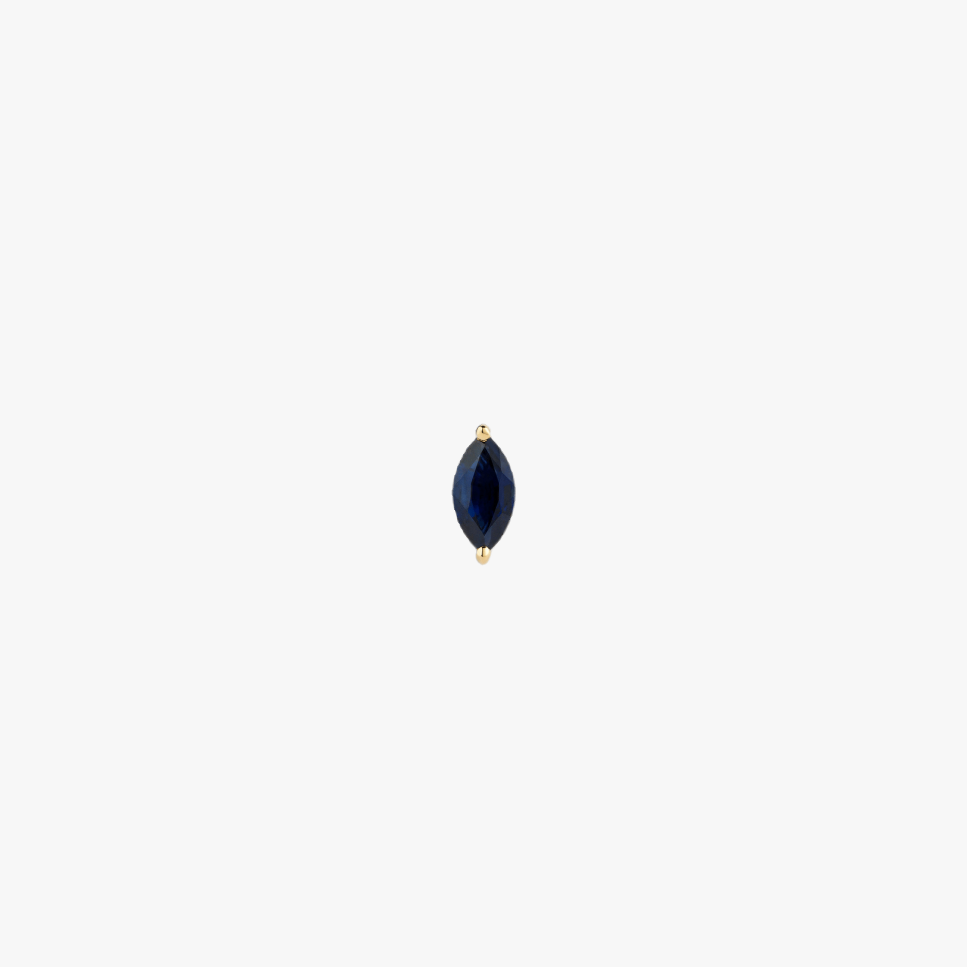 MARQUISE CUT BLUE SAPPHIRE LABRET - YELLOW GOLD made by ENNUI